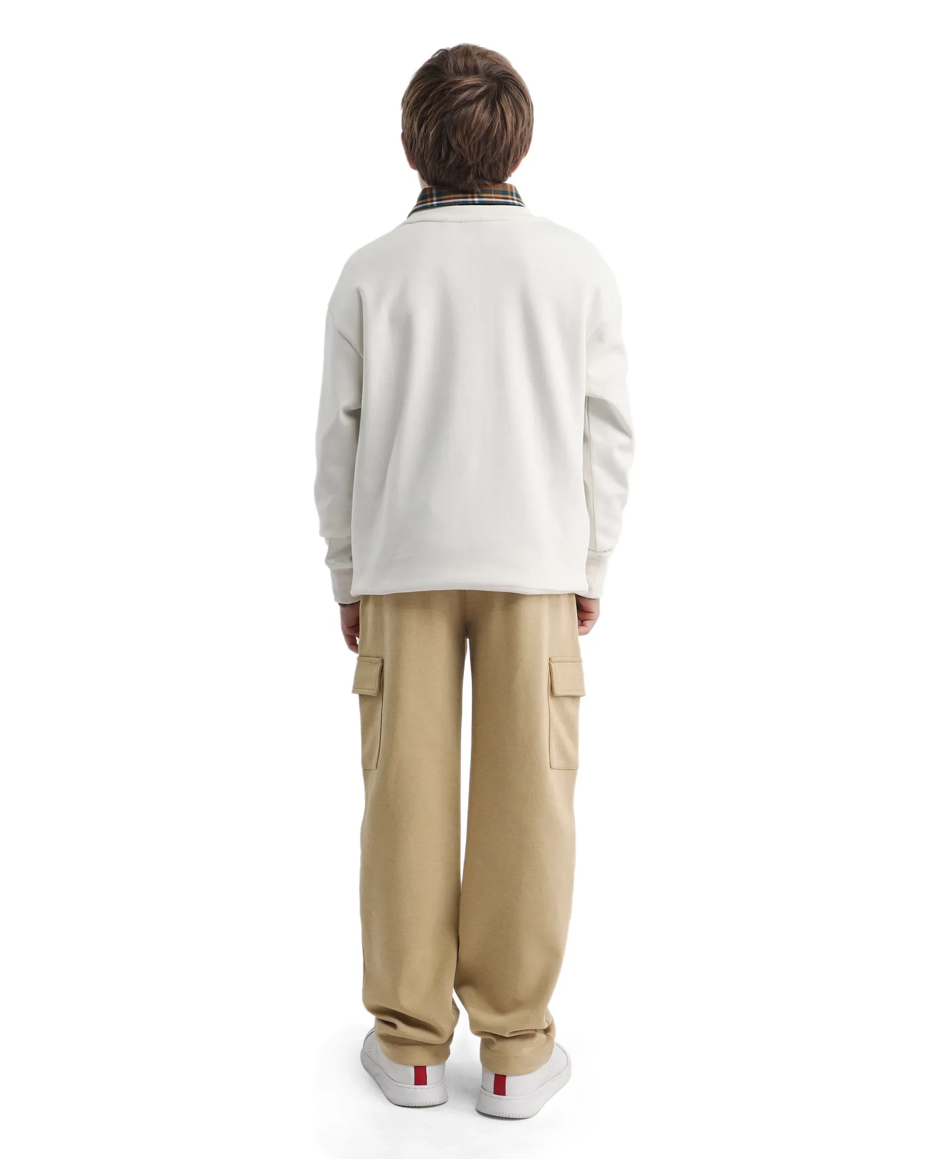 Rare Ones Kids Nitro-B Tan Cotton Blend Plain Regular Fit Trackpant - Image 7