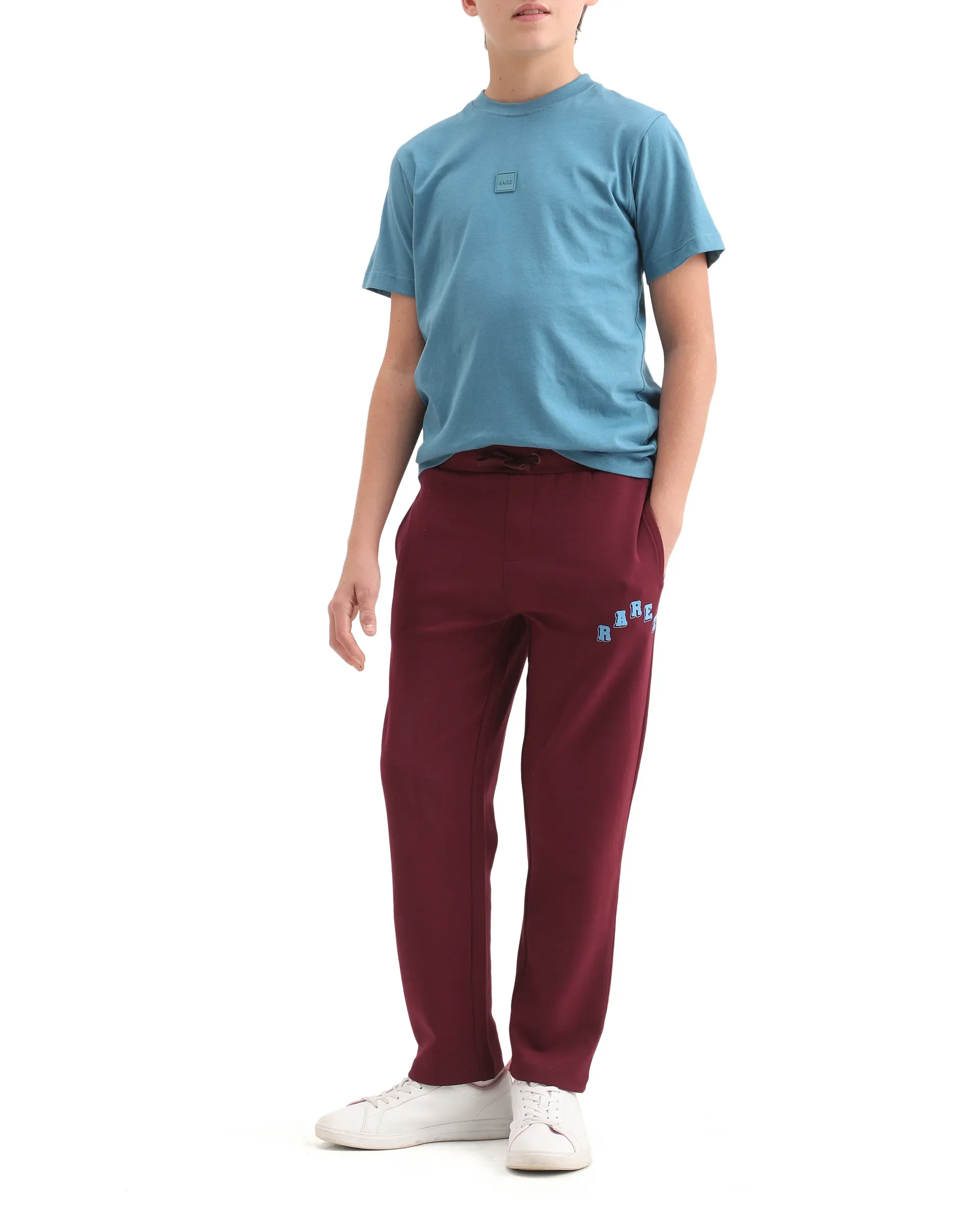 Rare Ones Kids Onyx-B Maroon Cotton Blend Drawstring Closure Graphic Print Straight Fit Trackpant - Image 3