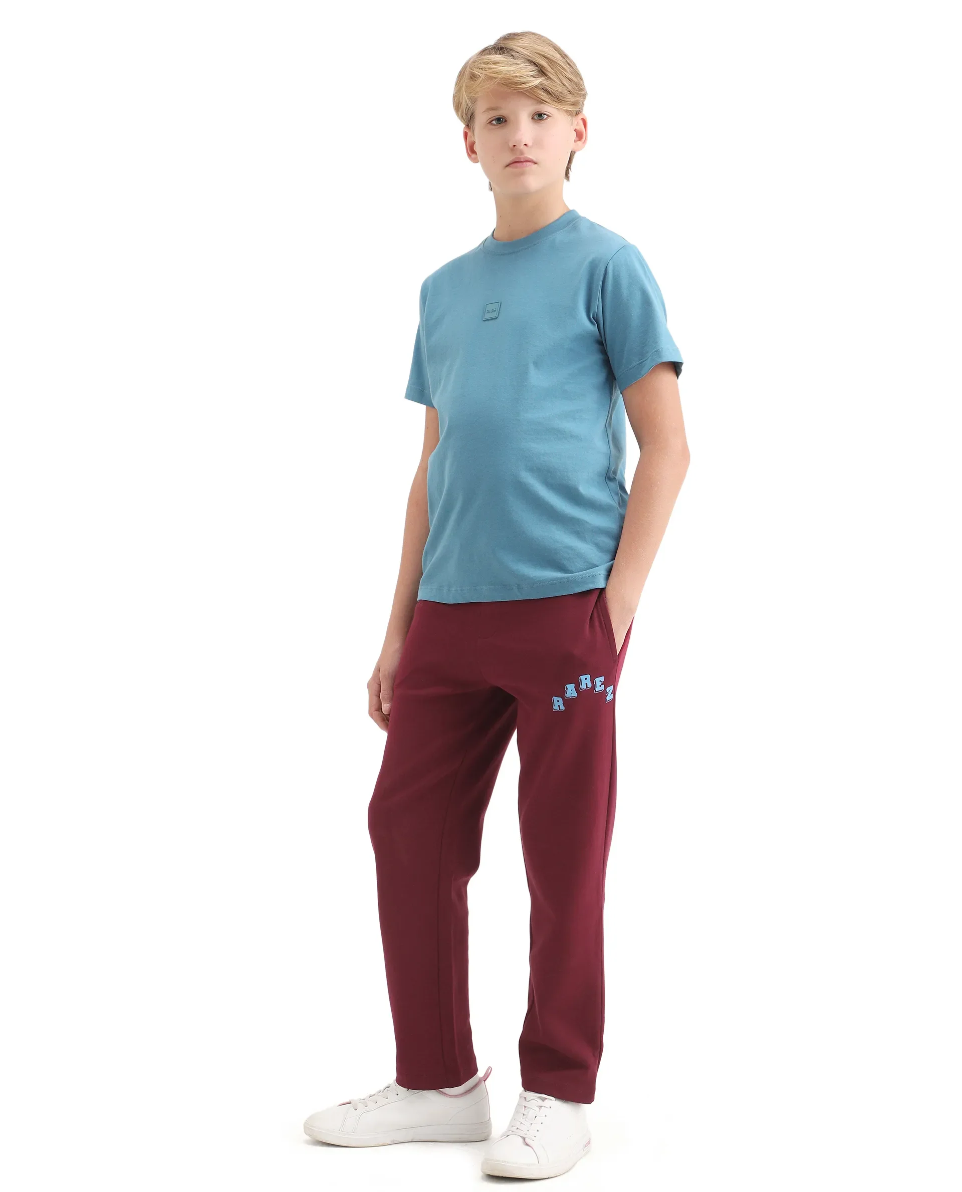 Rare Ones Kids Onyx-B Maroon Cotton Blend Drawstring Closure Graphic Print Straight Fit Trackpant - Image 6