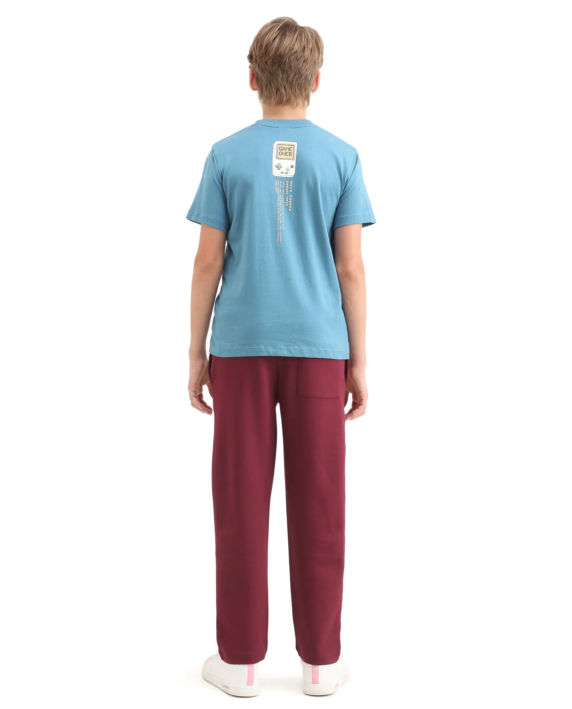 Rare Ones Kids Onyx-B Maroon Cotton Blend Drawstring Closure Graphic Print Straight Fit Trackpant - Image 8