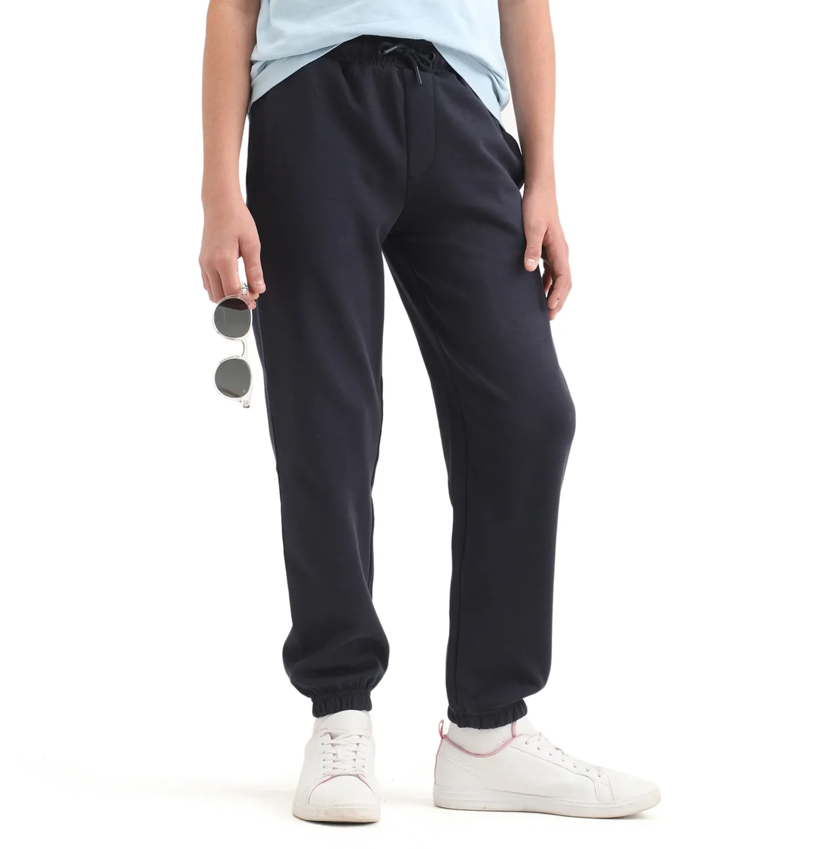Rare Ones Kids Raven-B Navy Cotton Blend Drawstring Closure Pigment Print Regular Fit Trackpant - Image 2