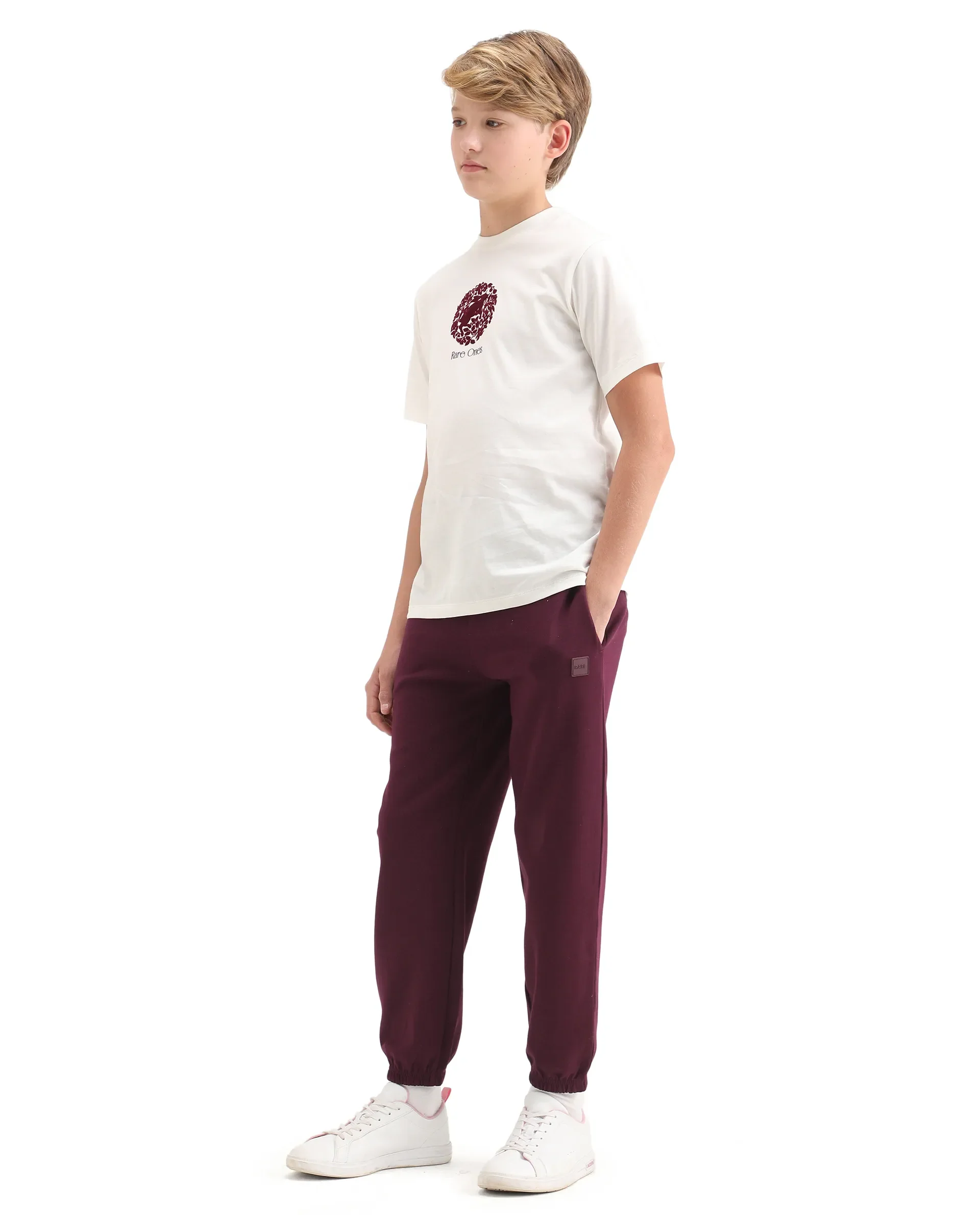 Rare Ones Kids Rune-B Dark Maroon Cotton Blend Drawstring Closure Solid Jogger Fit Trackpant - Image 5