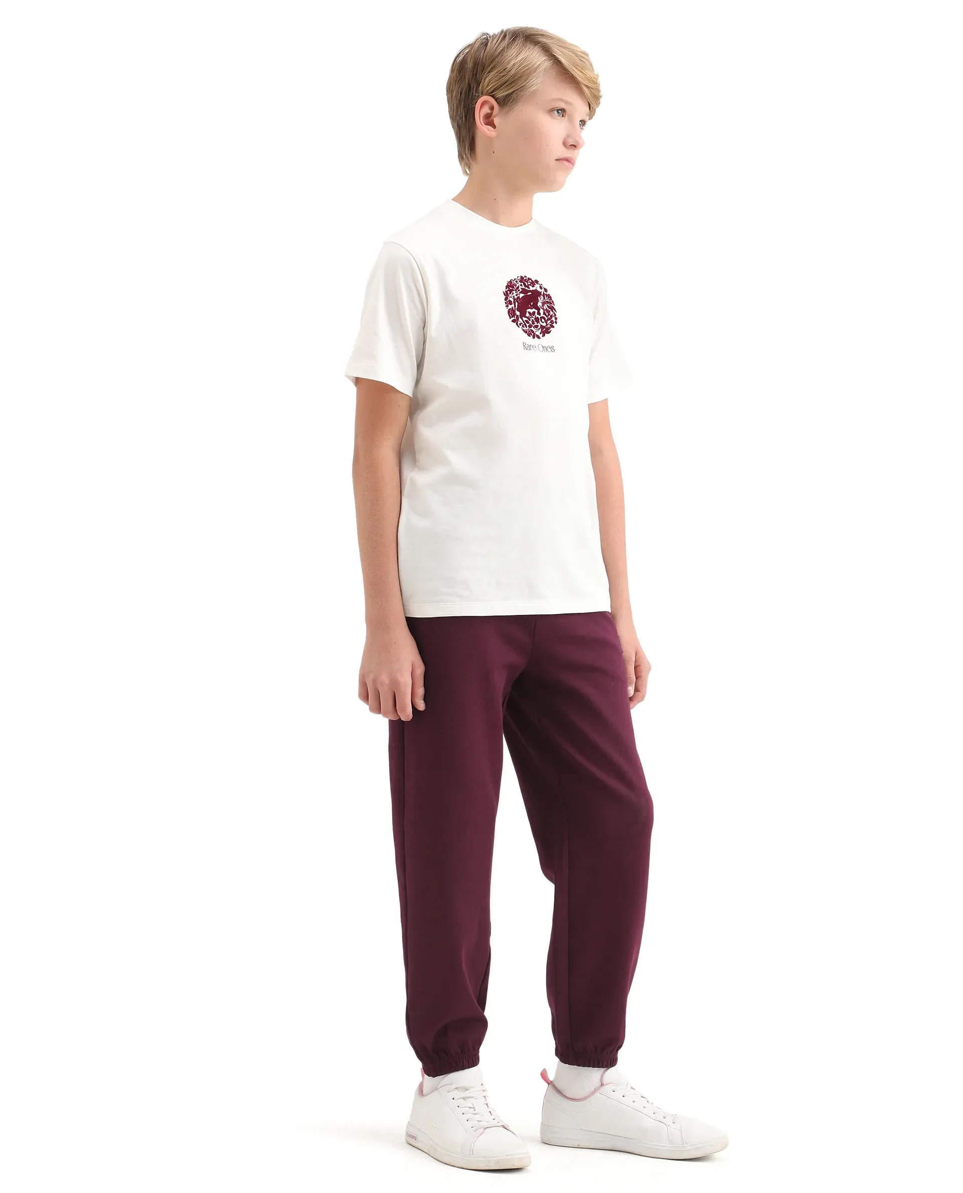 Rare Ones Kids Rune-B Dark Maroon Cotton Blend Drawstring Closure Solid Jogger Fit Trackpant - Image 6