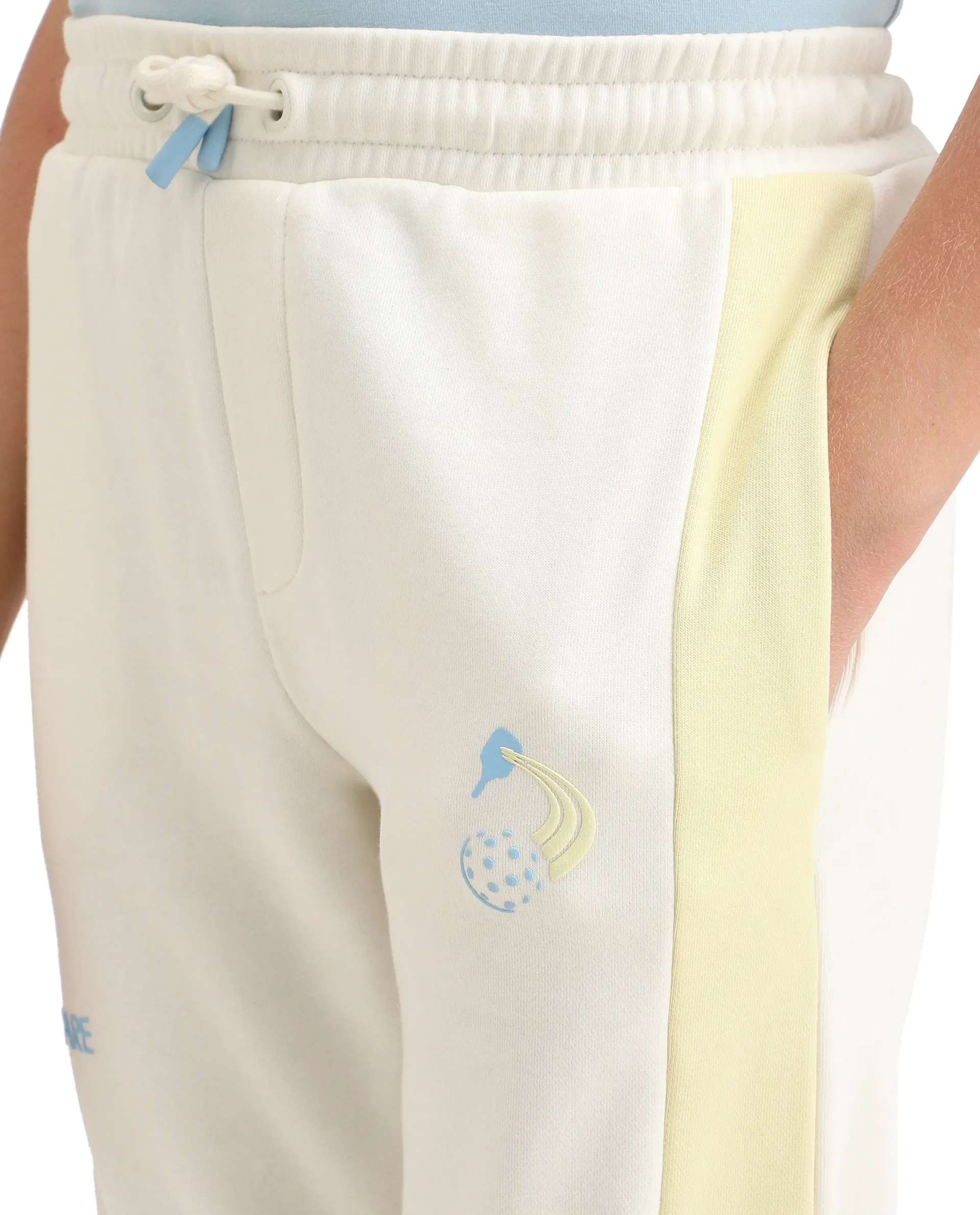 Rare Ones Kids Tage-B Off White Cotton Blend Drawstring Closure Regular Fit Trackpant - Image 3