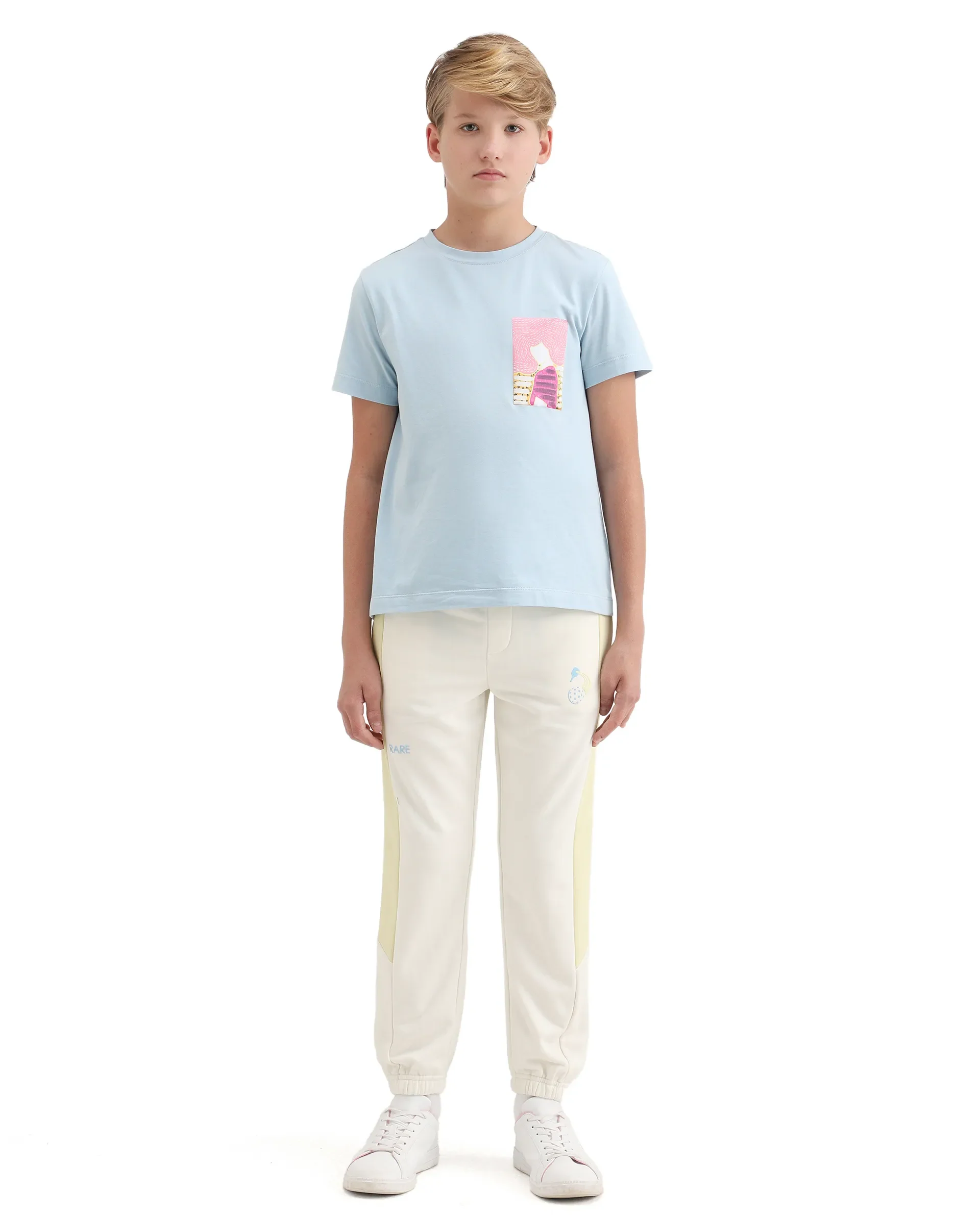 Rare Ones Kids Tage-B Off White Cotton Blend Drawstring Closure Regular Fit Trackpant - Image 4