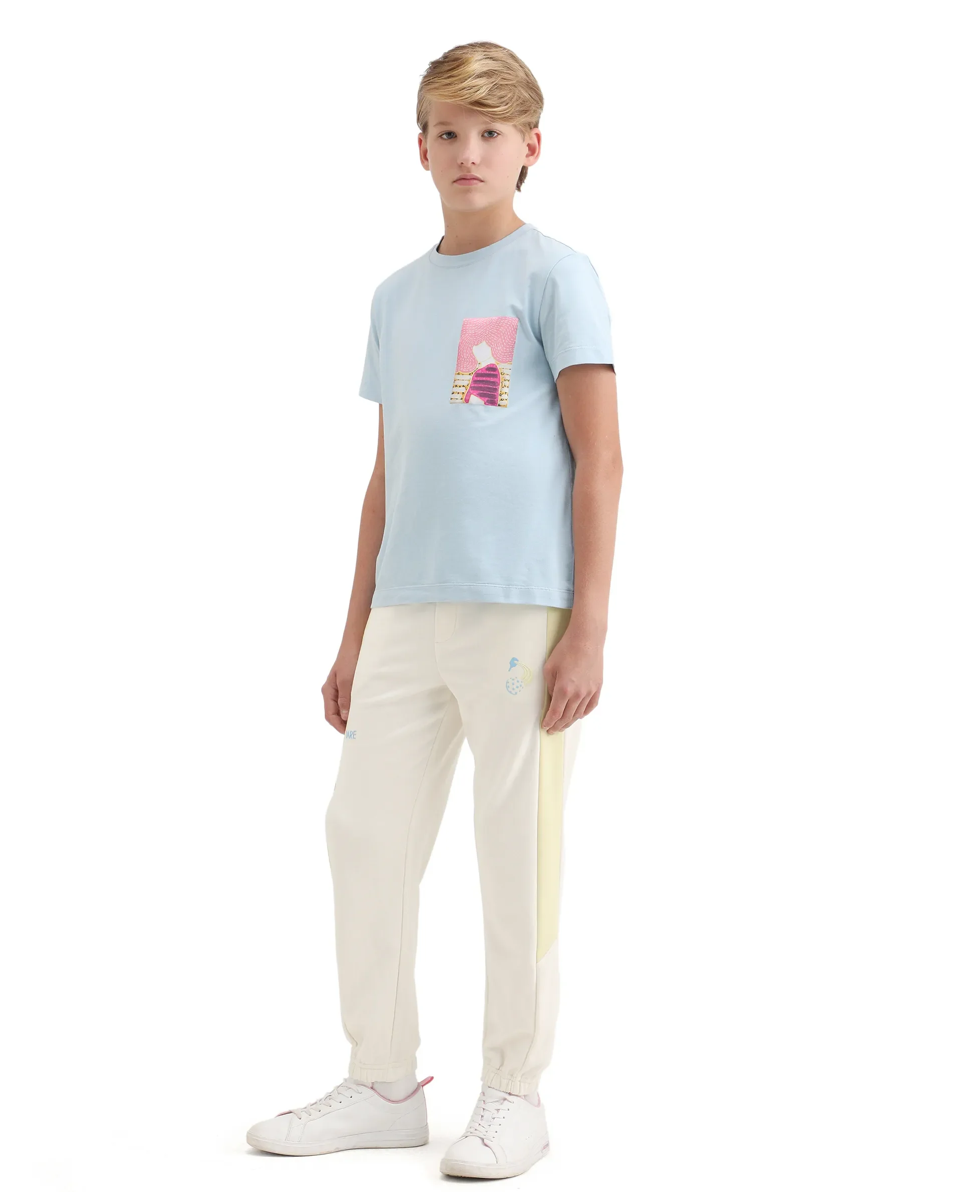 Rare Ones Kids Tage-B Off White Cotton Blend Drawstring Closure Regular Fit Trackpant - Image 5