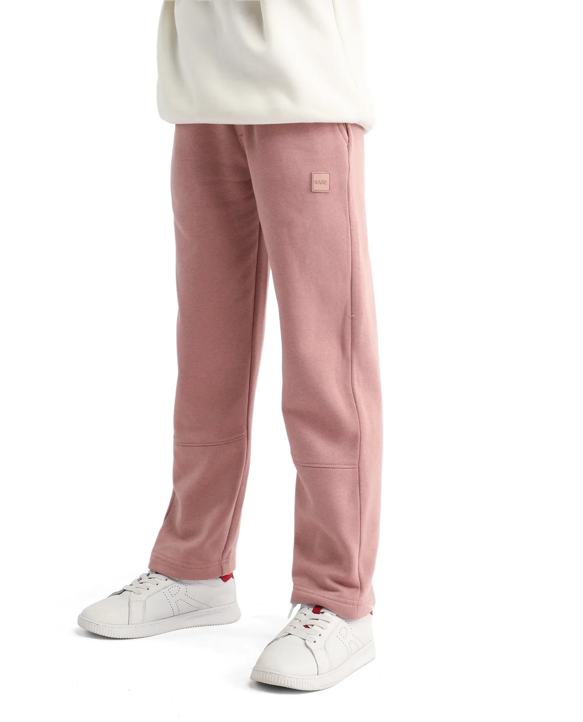 Rare Ones Kids Zaid-B Dusky Pink Cotton Blend Plain Regular Fit Trackpant - Image 2