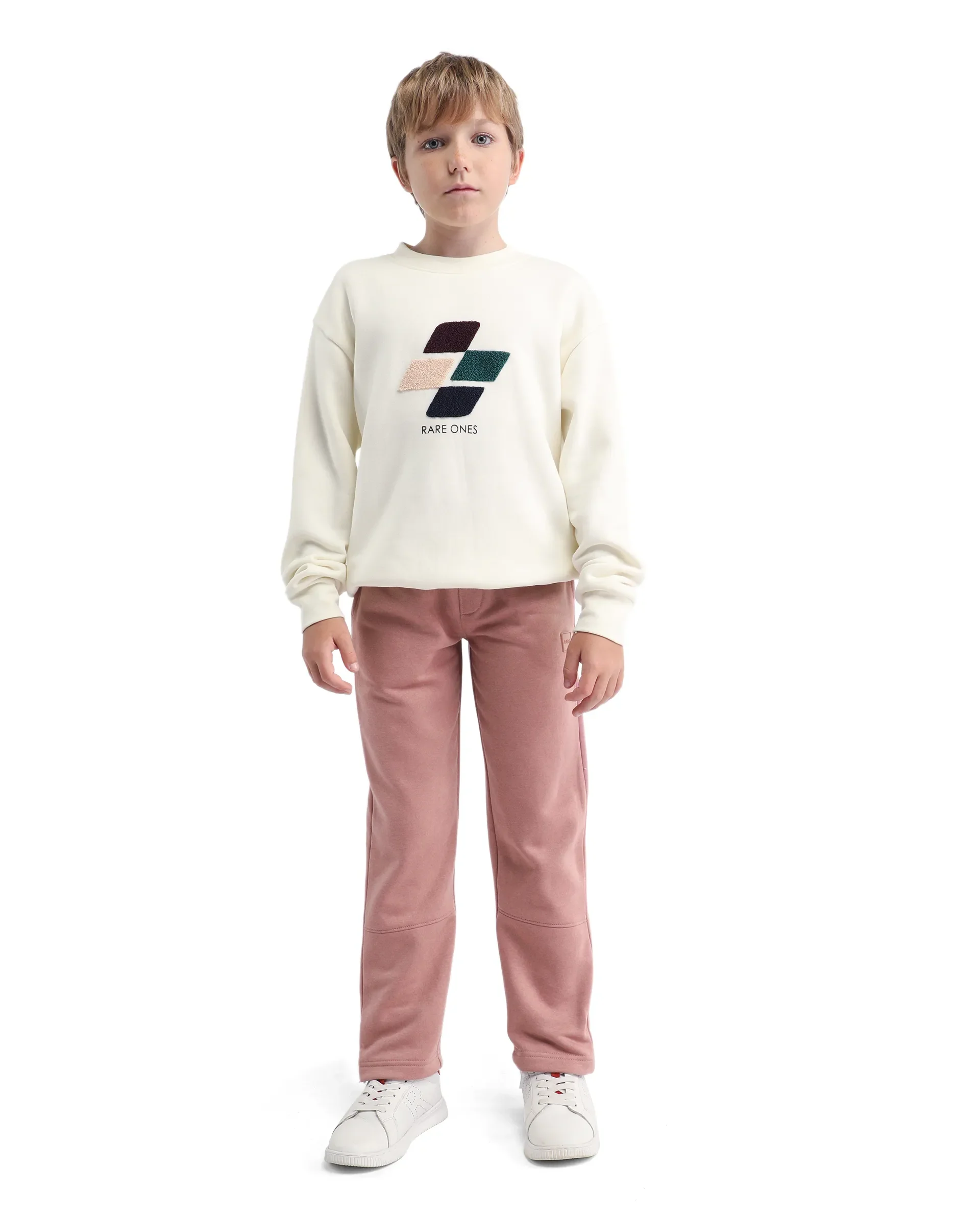 Rare Ones Kids Zaid-B Dusky Pink Cotton Blend Plain Regular Fit Trackpant - Image 4