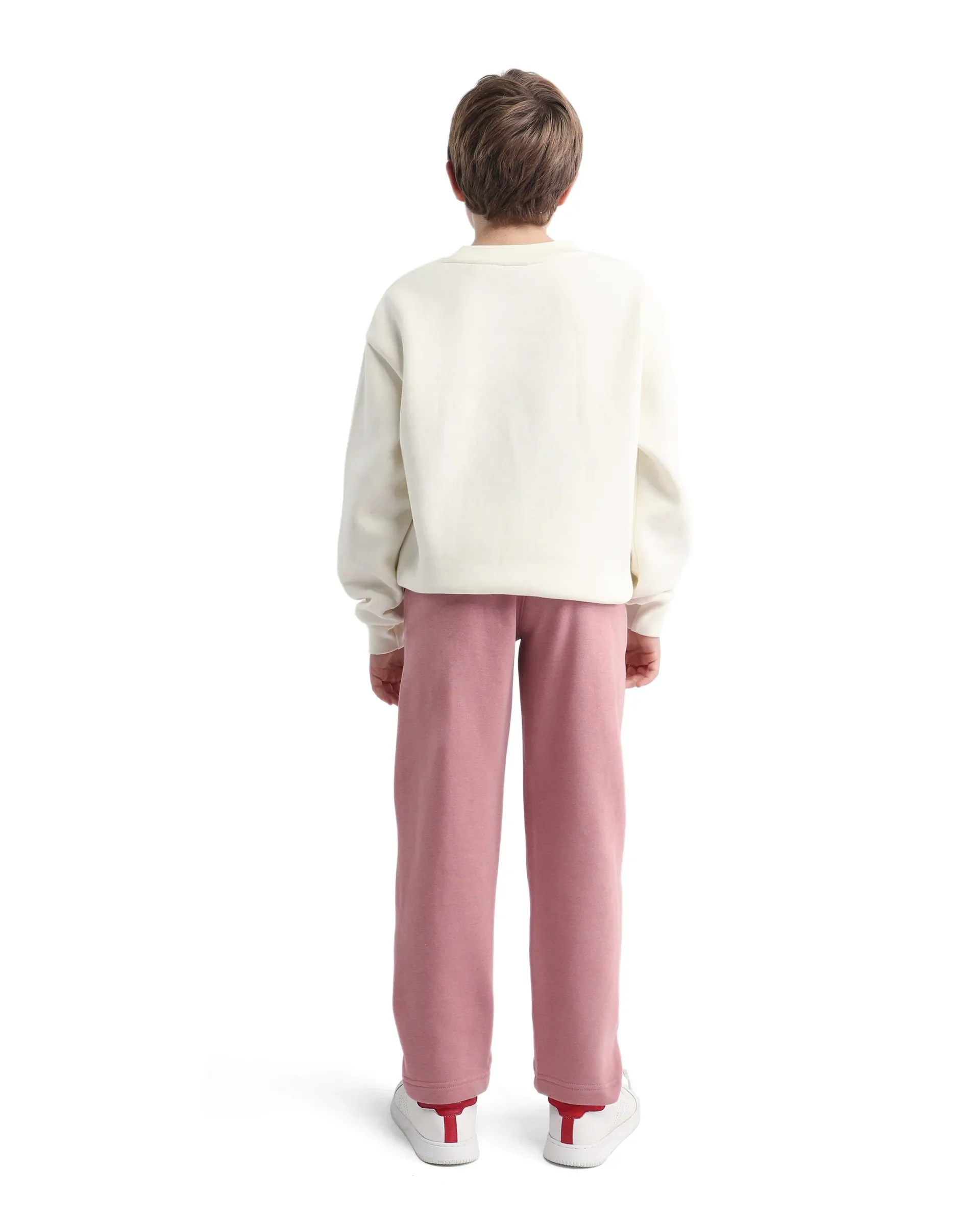 Rare Ones Kids Zaid-B Dusky Pink Cotton Blend Plain Regular Fit Trackpant - Image 7