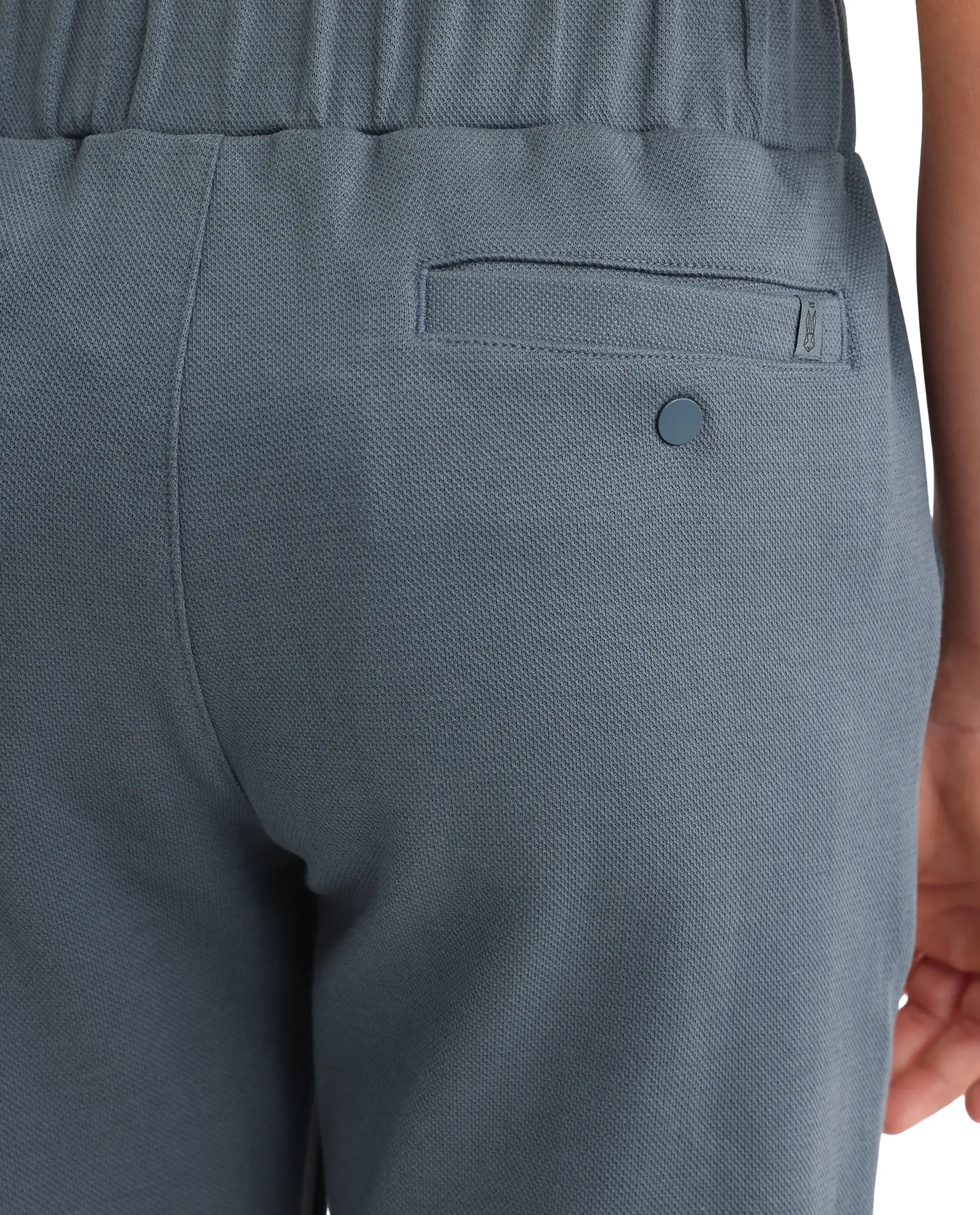 Rare Ones Kids Aura Dusky Blue Cotton Fabric Button And Zipper Closure Straight Fit Trouser - Image 5