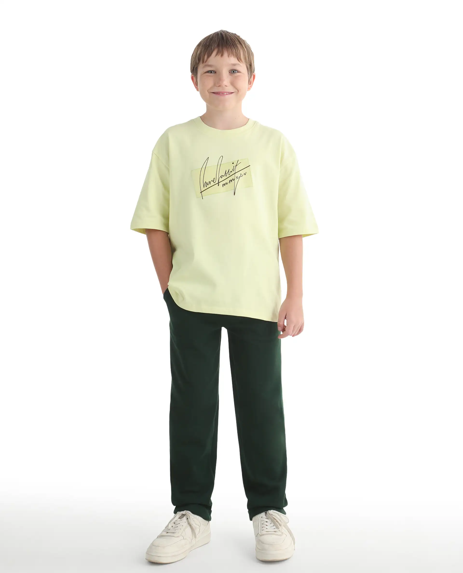 Rare Ones Kids Lofi Dark Green Cotton Fabric Button And Zipper Closure Straight Fit Trouser - Image 5