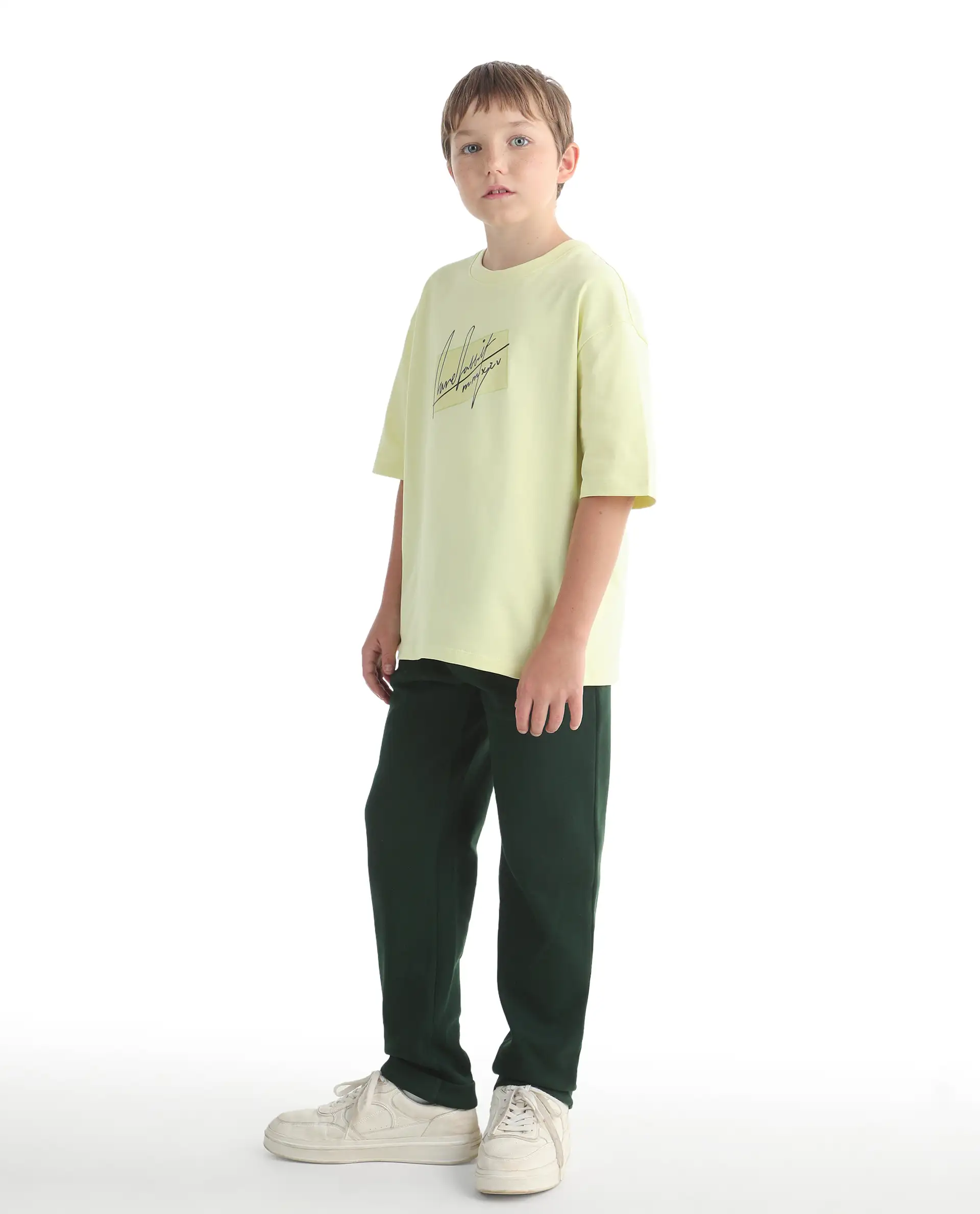 Rare Ones Kids Lofi Dark Green Cotton Fabric Button And Zipper Closure Straight Fit Trouser - Image 7