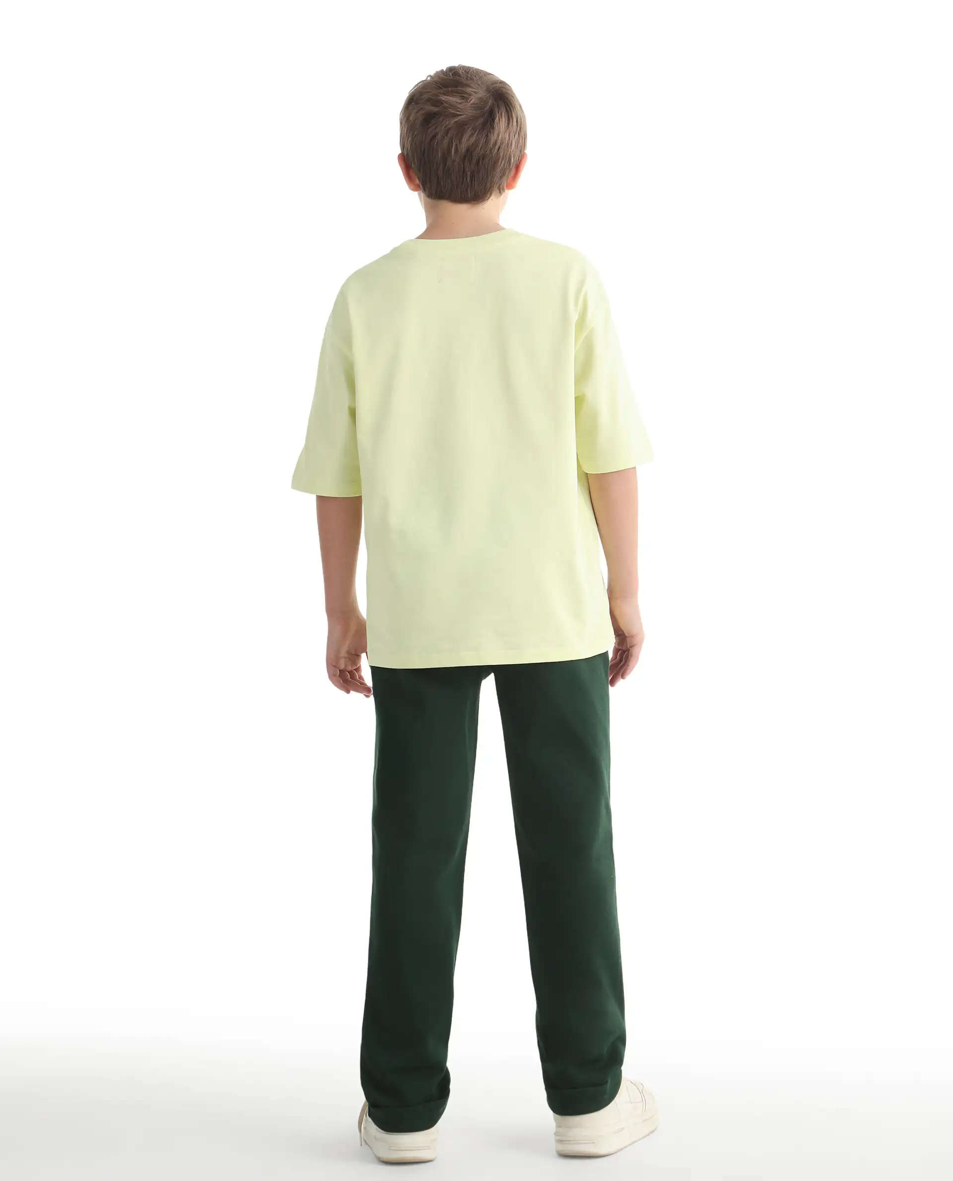 Rare Ones Kids Lofi Dark Green Cotton Fabric Button And Zipper Closure Straight Fit Trouser - Image 8
