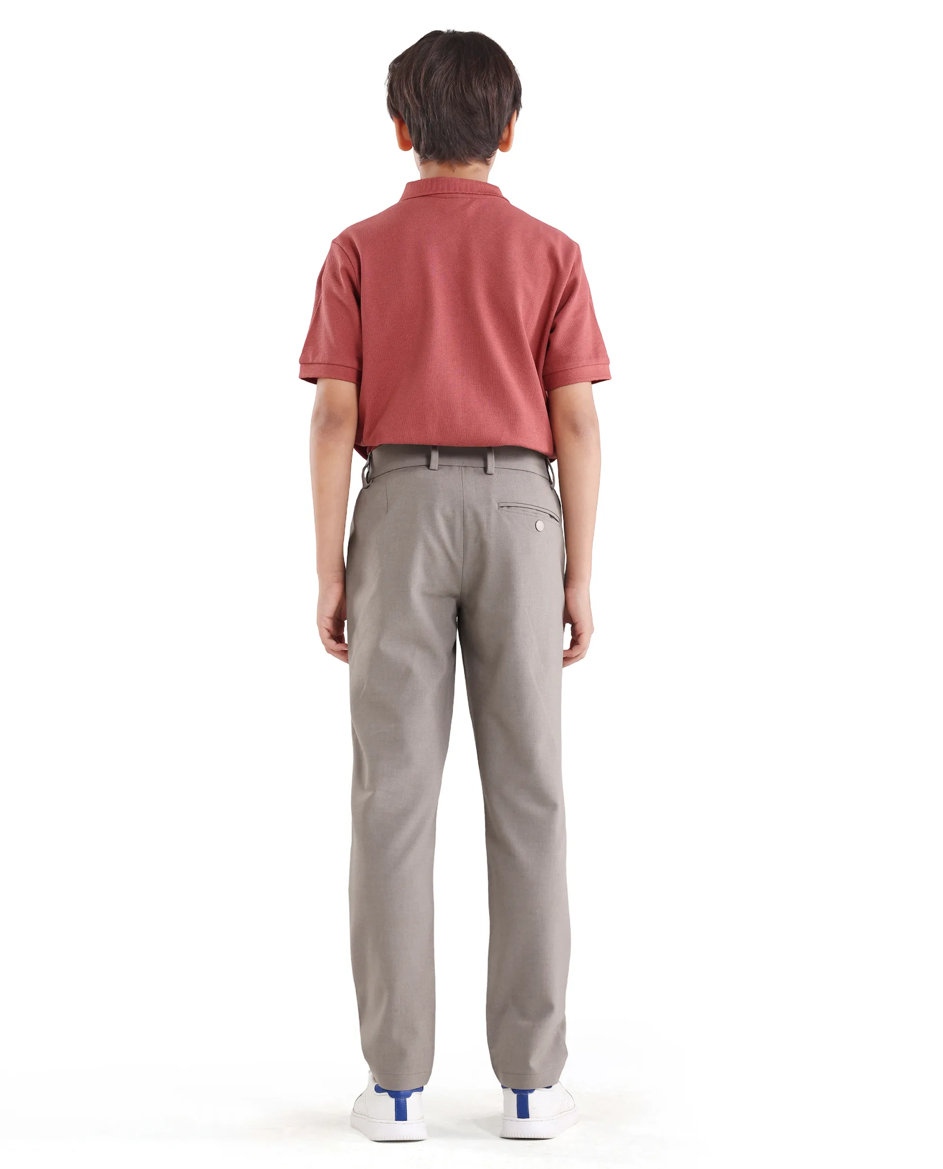 Rare Ones Kids Trove-26 Beige Polyester Blend Button And Zipper Closure Slim Fit Trouser - Image 7