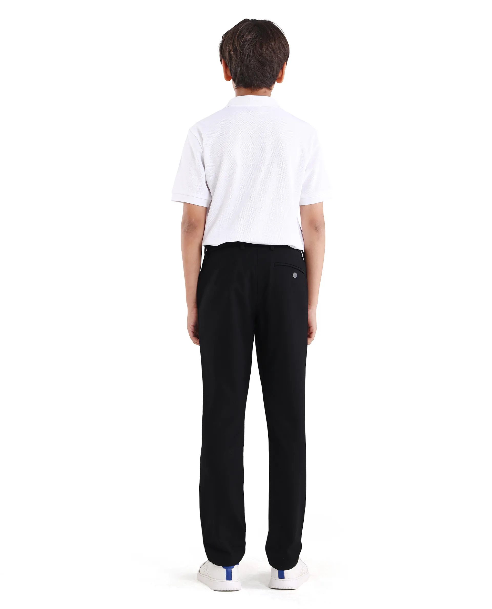 Rare Ones Kids Trove-26 Black Polyester Blend Button And Zipper Closure Slim Fit Trouser - Image 7