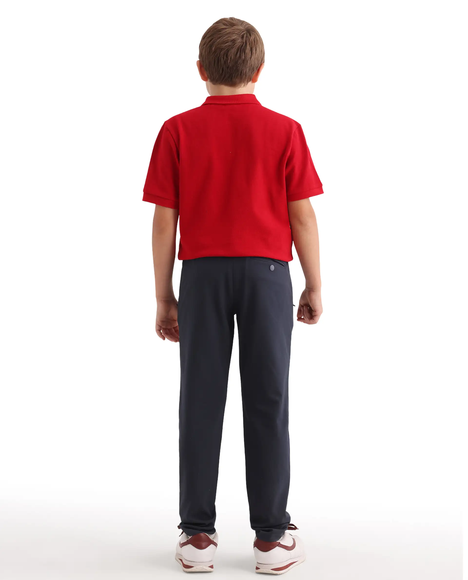 Rare Ones Kids Trove-26 Navy Polyester Blend Button And Zipper Closure Slim Fit Trouser - Image 9