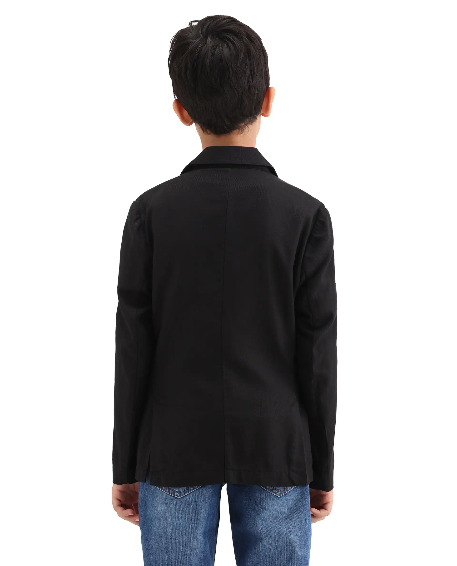 Rare Ones Kids Watson Black Lyocell Blend Solid Button Closure Tailored Fit Blazer - Image 7