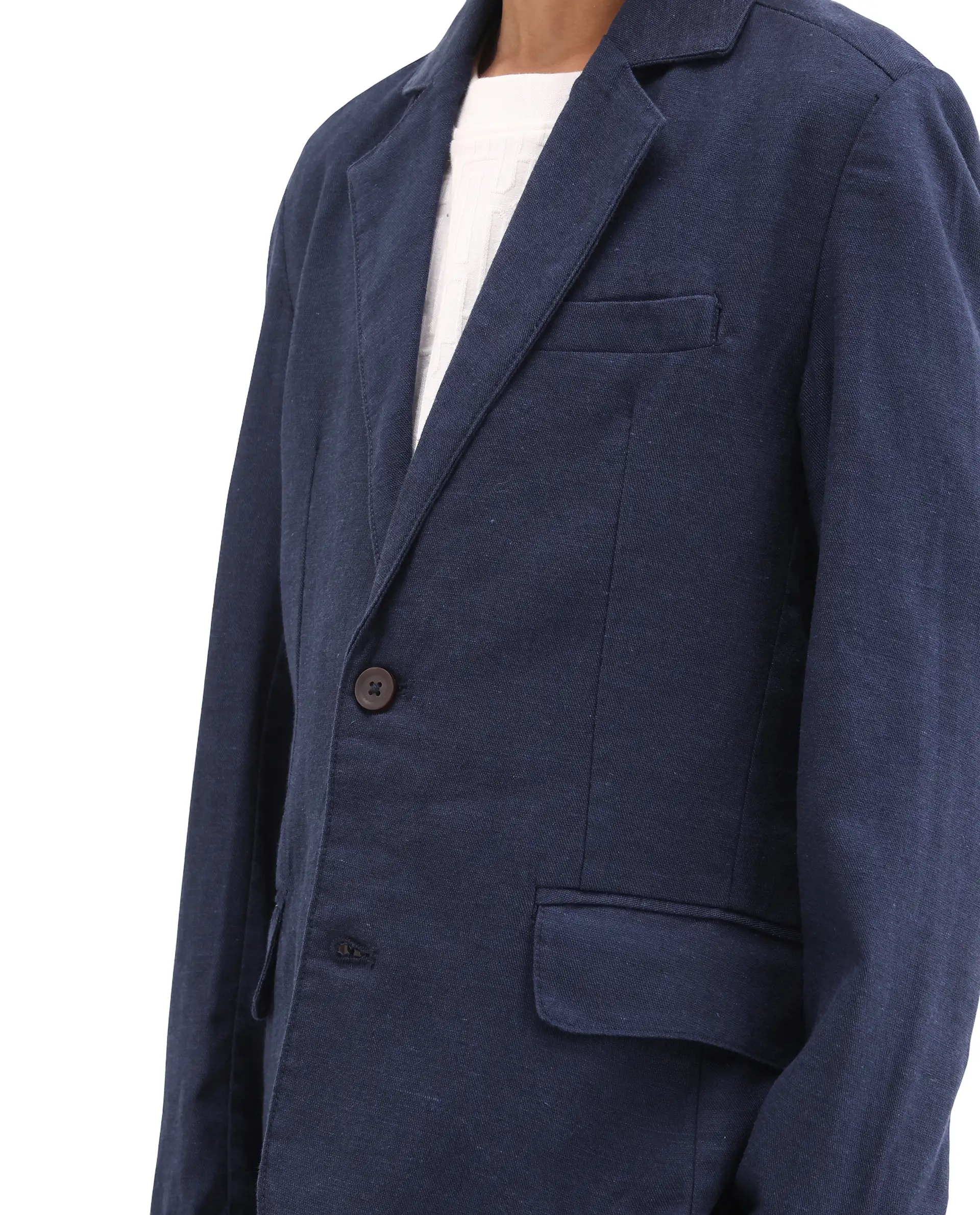 Rare Ones Kids Watson Navy Lyocell Blend Solid Button Closure Tailored Fit Blazer - Image 5