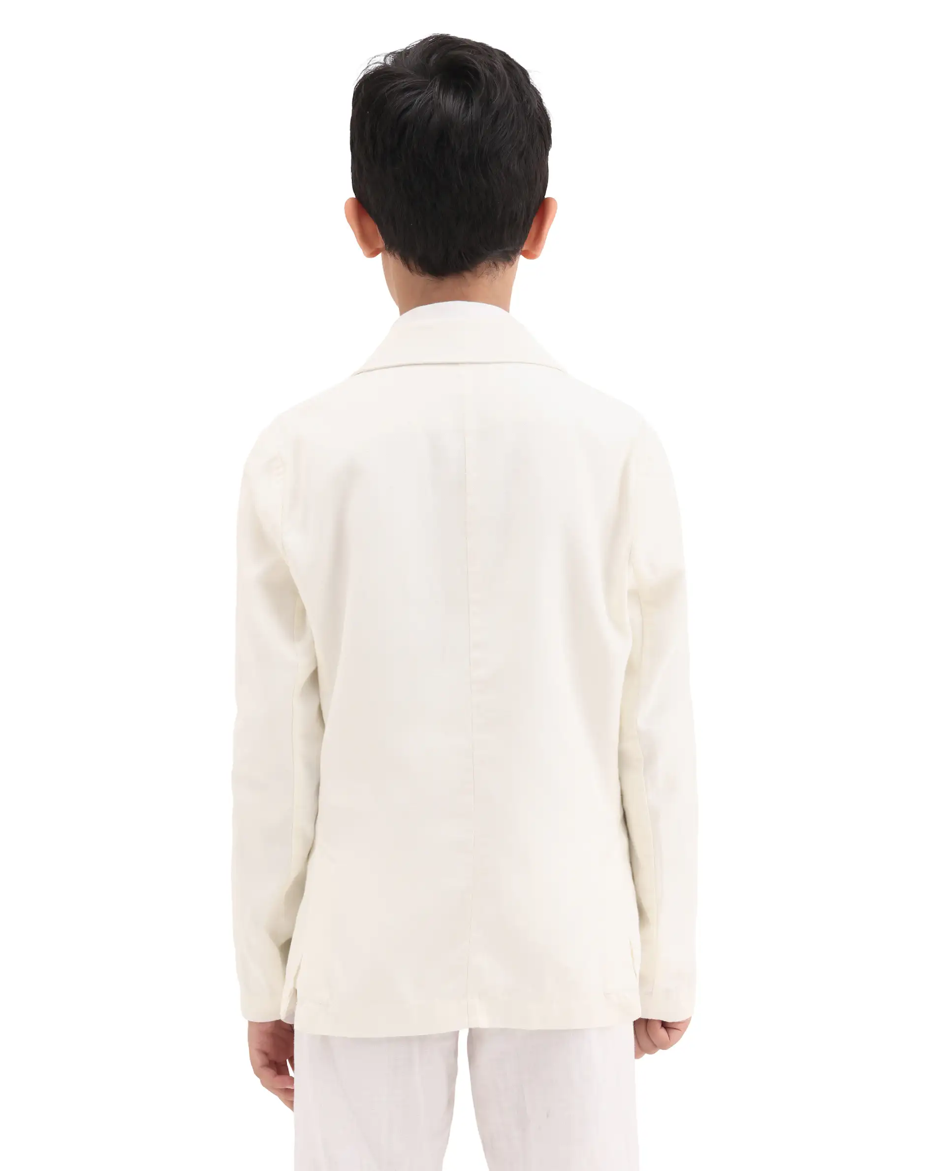 Rare Ones Kids Watson Off White Lyocell Blend Solid Button Closure Tailored Fit Blazer - Image 7