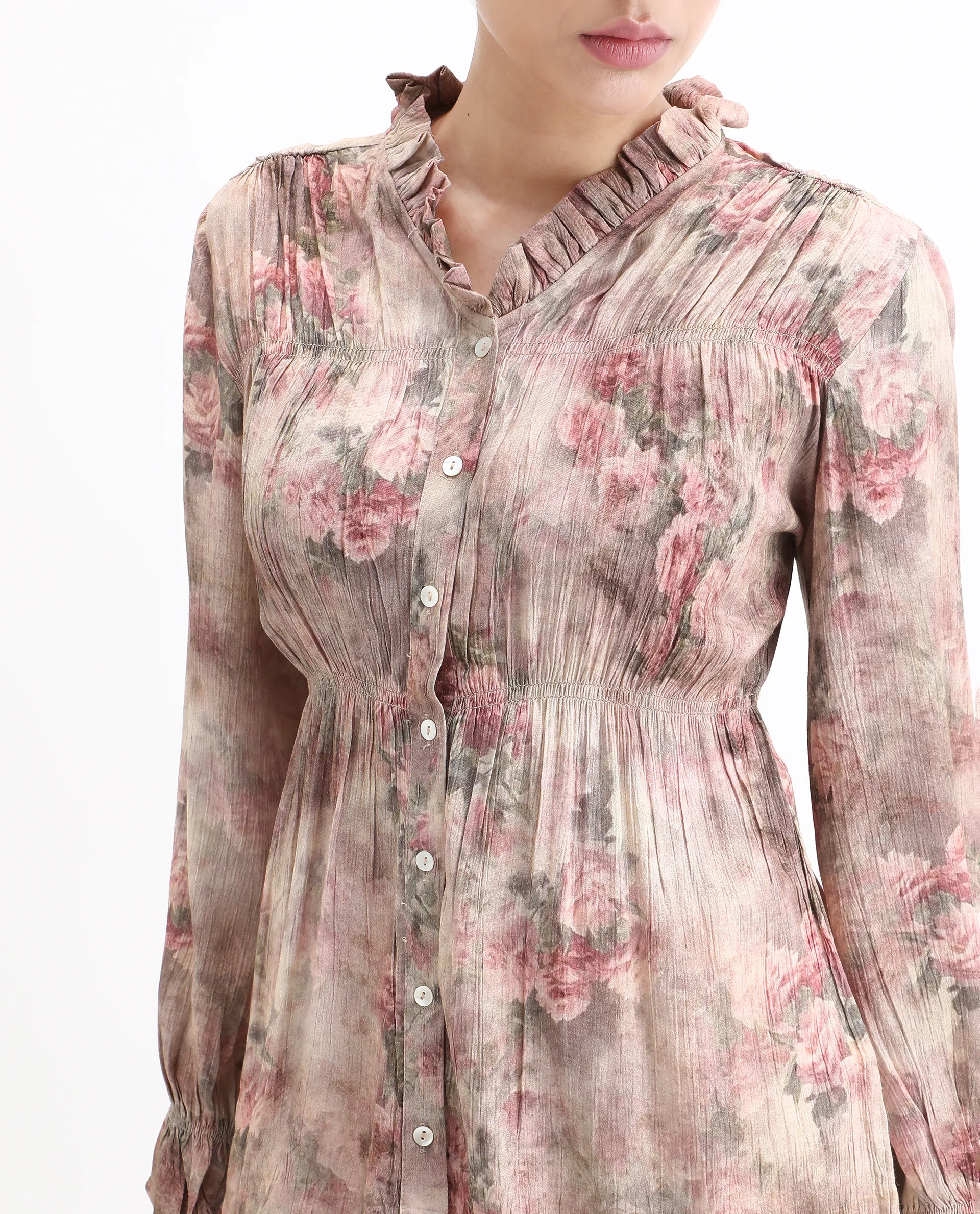 Rareism Women's Lihgf Multi Rayon Sweetheart Neck Floral Print Relaxed Fit Top - Image 4