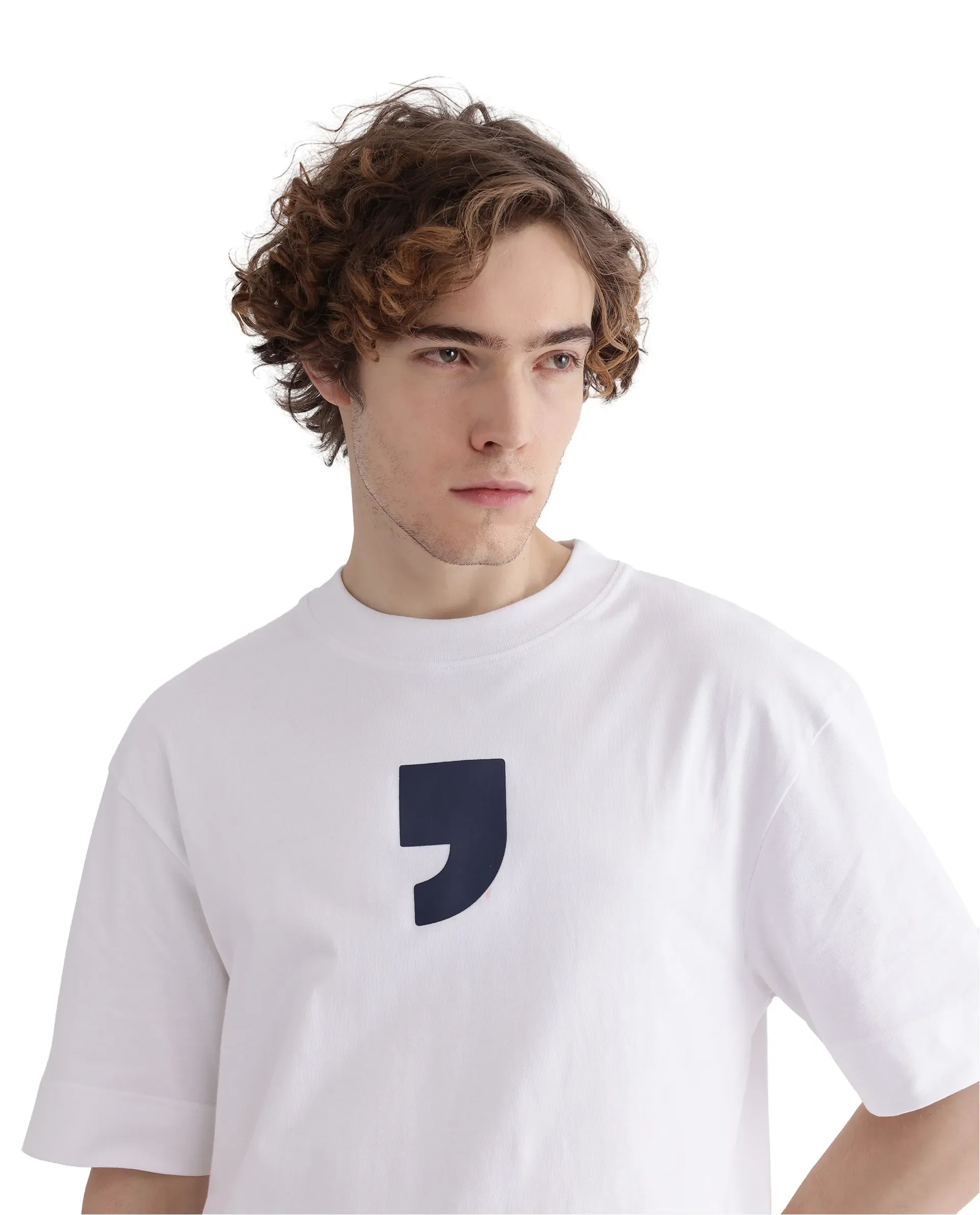 Rare Rabbit Men's Rare'Z White Cotton Graphic Print Oversized Fit Half Sleeve Crew Neck T-Shirt - Image 3