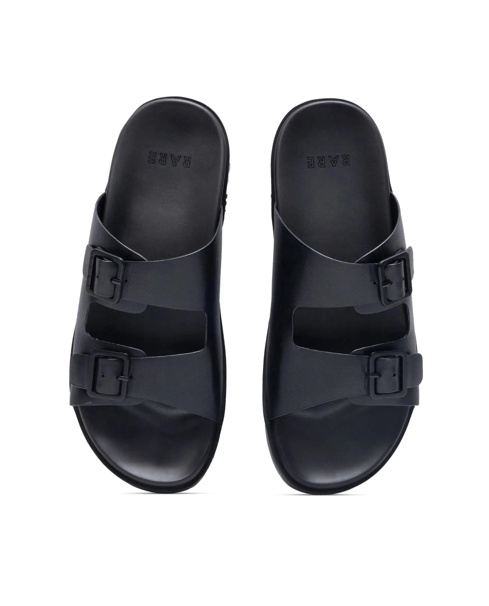 Rare Rabbit Men's Raro Black Leather Slip-On Closure Sandal - Image 4