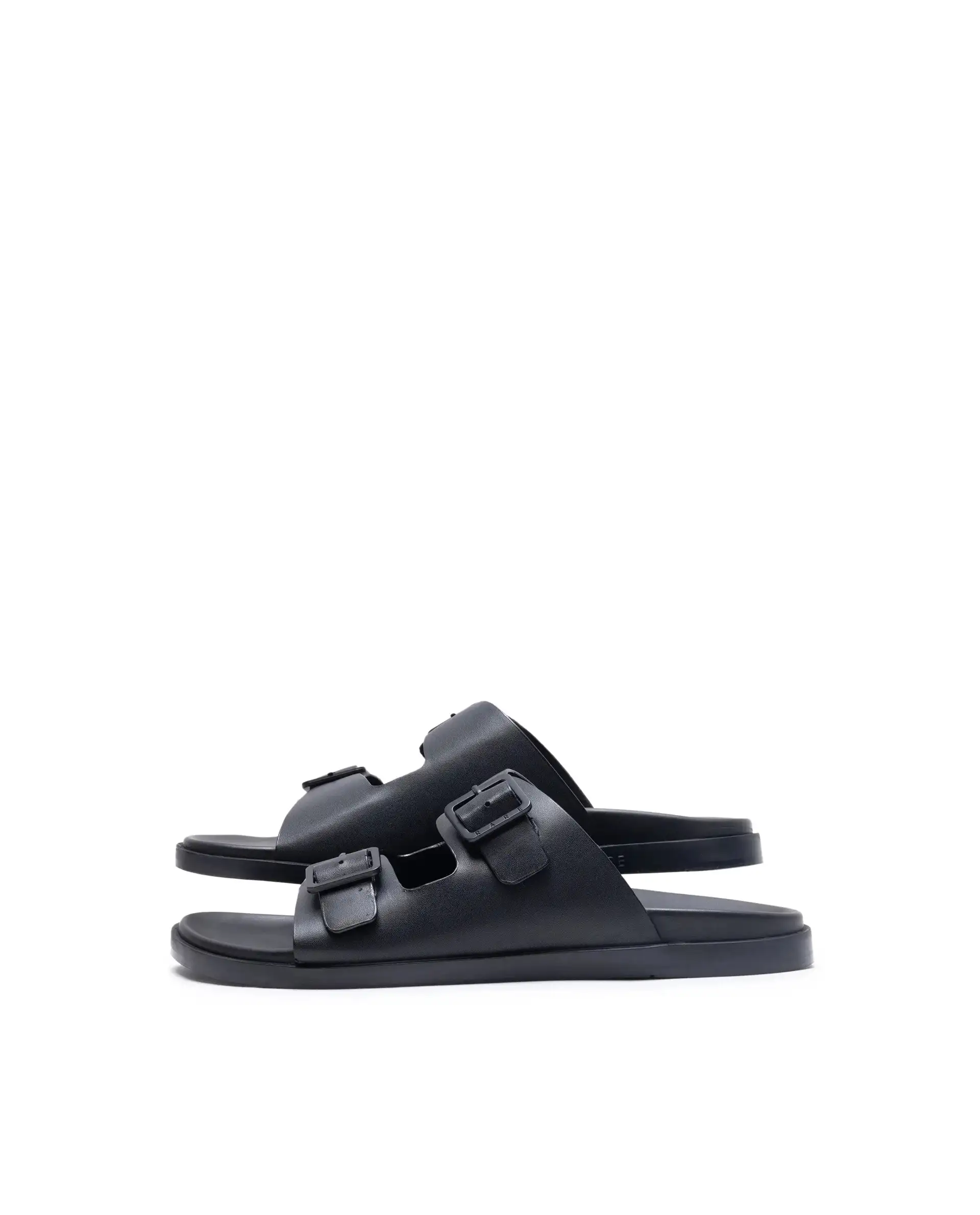 Rare Rabbit Men's Raro Black Leather Slip-On Closure Sandal - Image 7