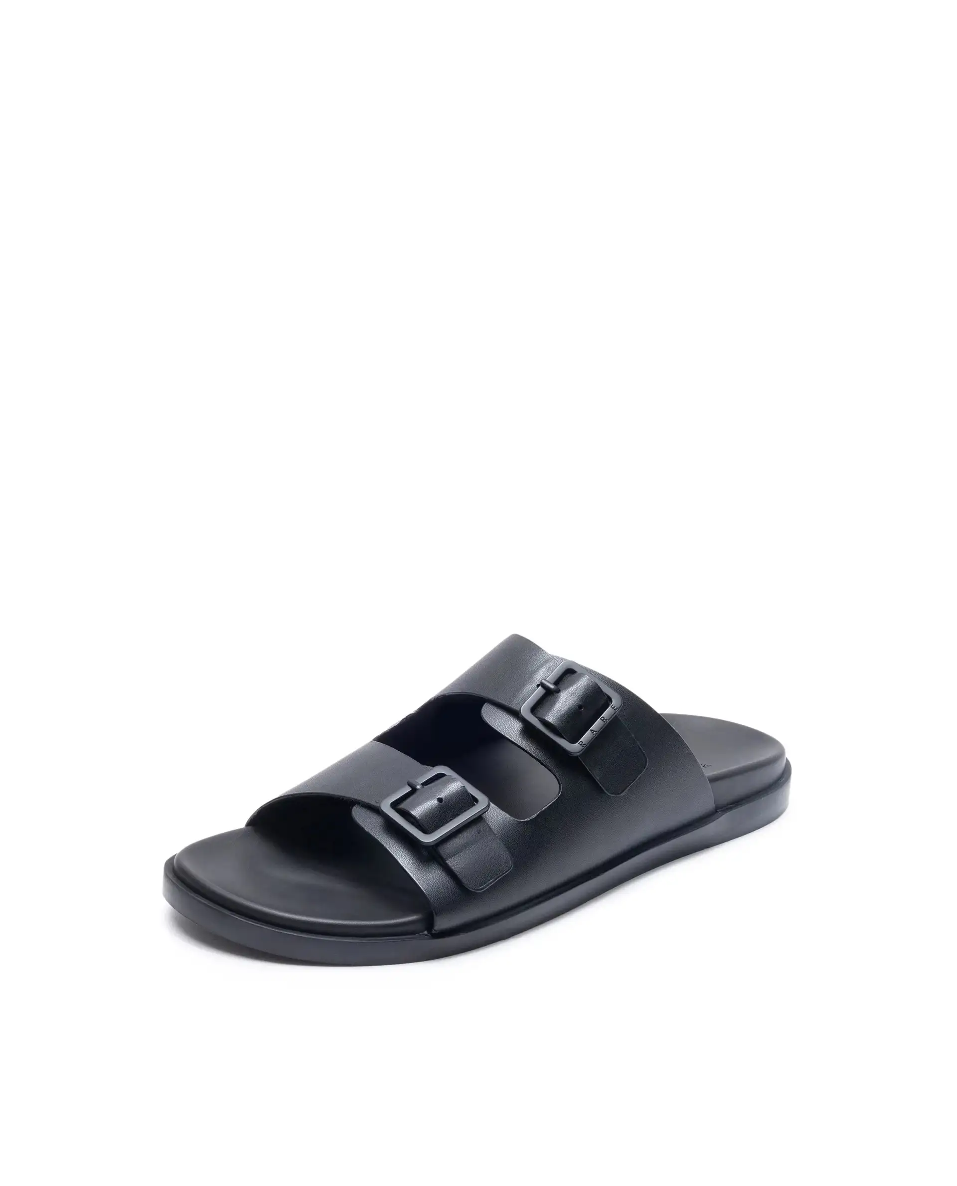 Rare Rabbit Men's Raro Black Leather Slip-On Closure Sandal - Image 8