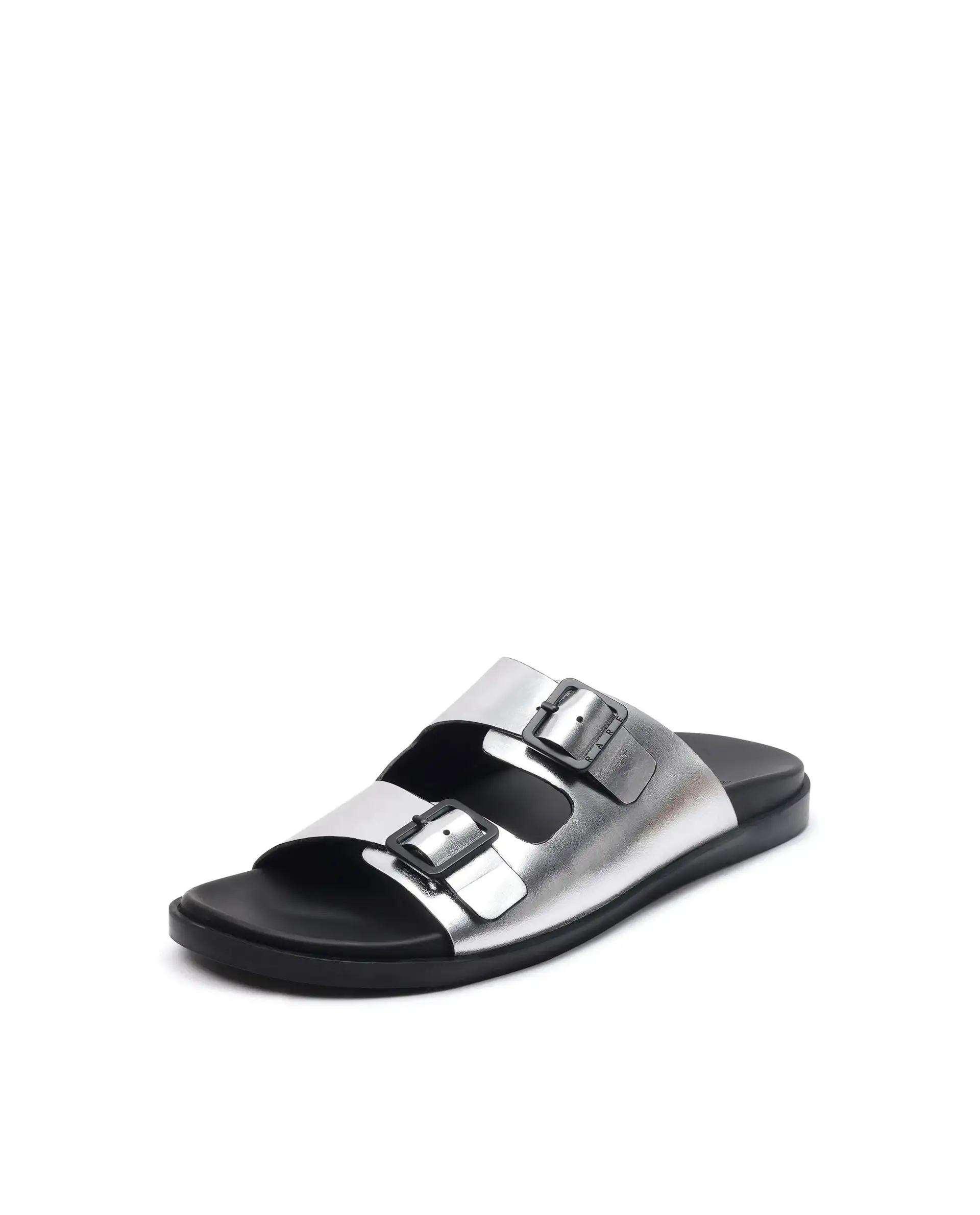 Rare Rabbit Men's Raro Silver Leather Slip-On Closure Sandal - Image 7