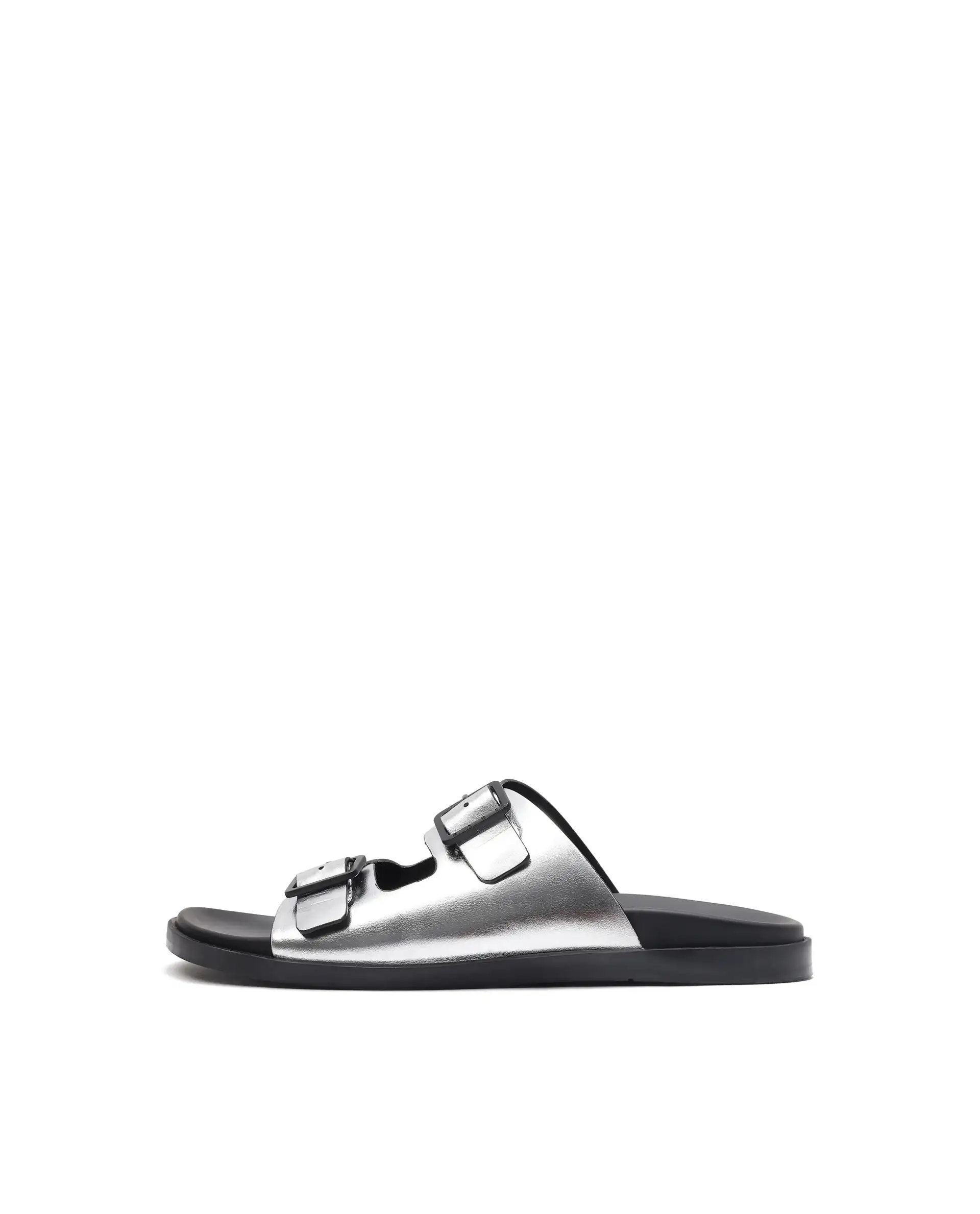 Rare Rabbit Men's Raro Silver Leather Slip-On Closure Sandal - Image 8
