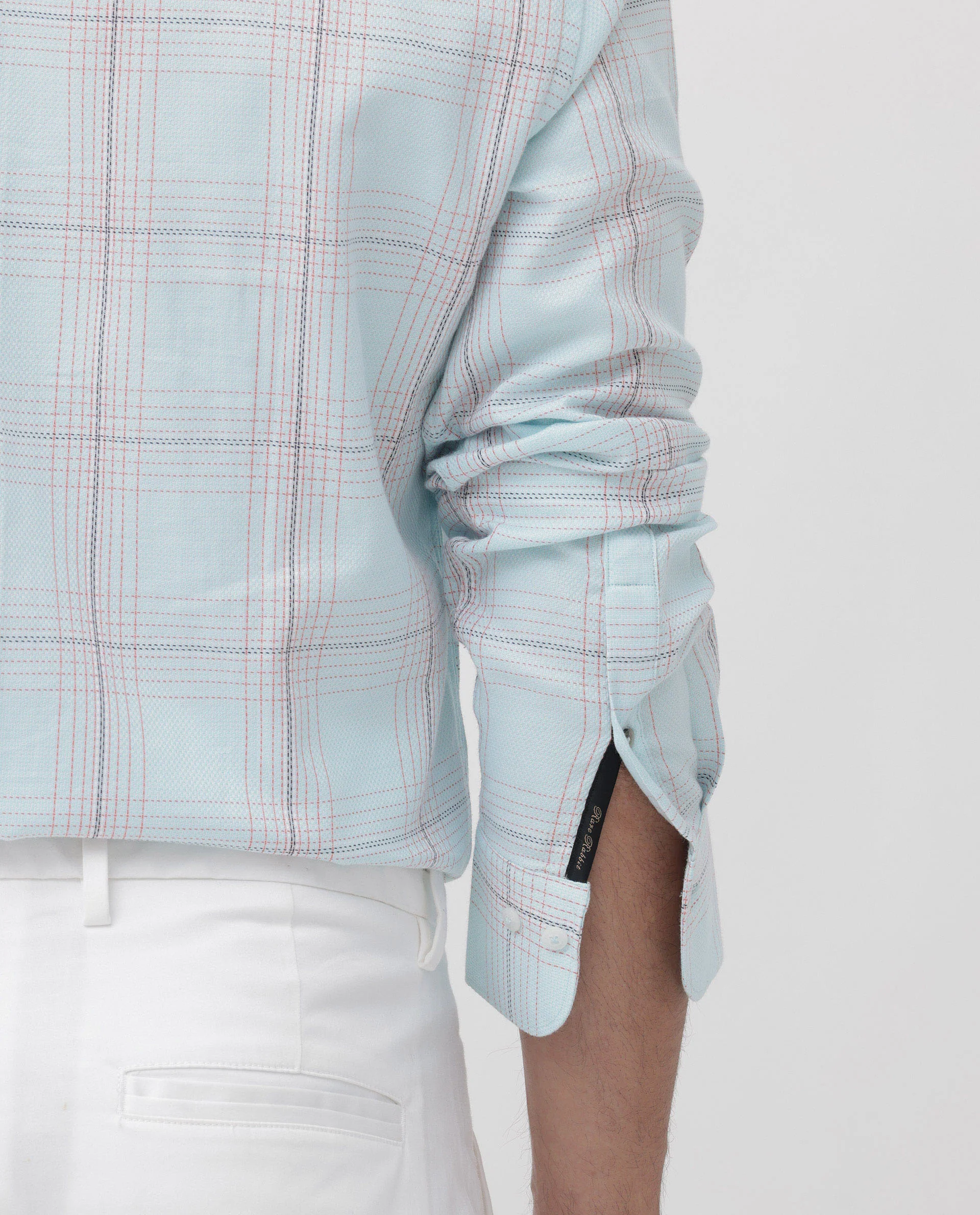 Rare Rabbit Men's Raul Light Blue Cotton Checked Print Regular Fit Full Sleeve Collared Shirt - Image 4