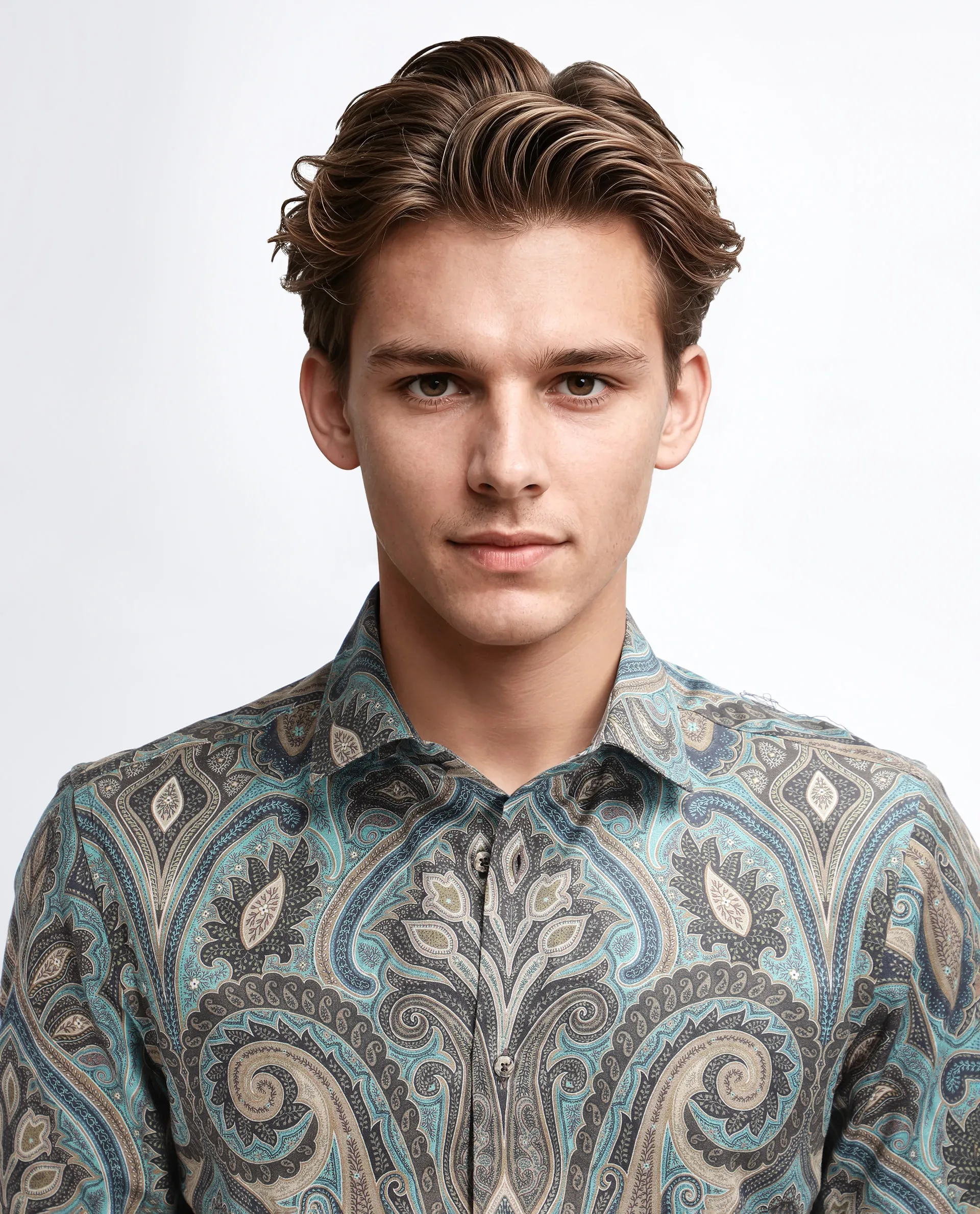 Rare Rabbit Men's Raves Green Cotton Paisley Print Regular Fit Full Sleeve Collared Shirt - Image 7