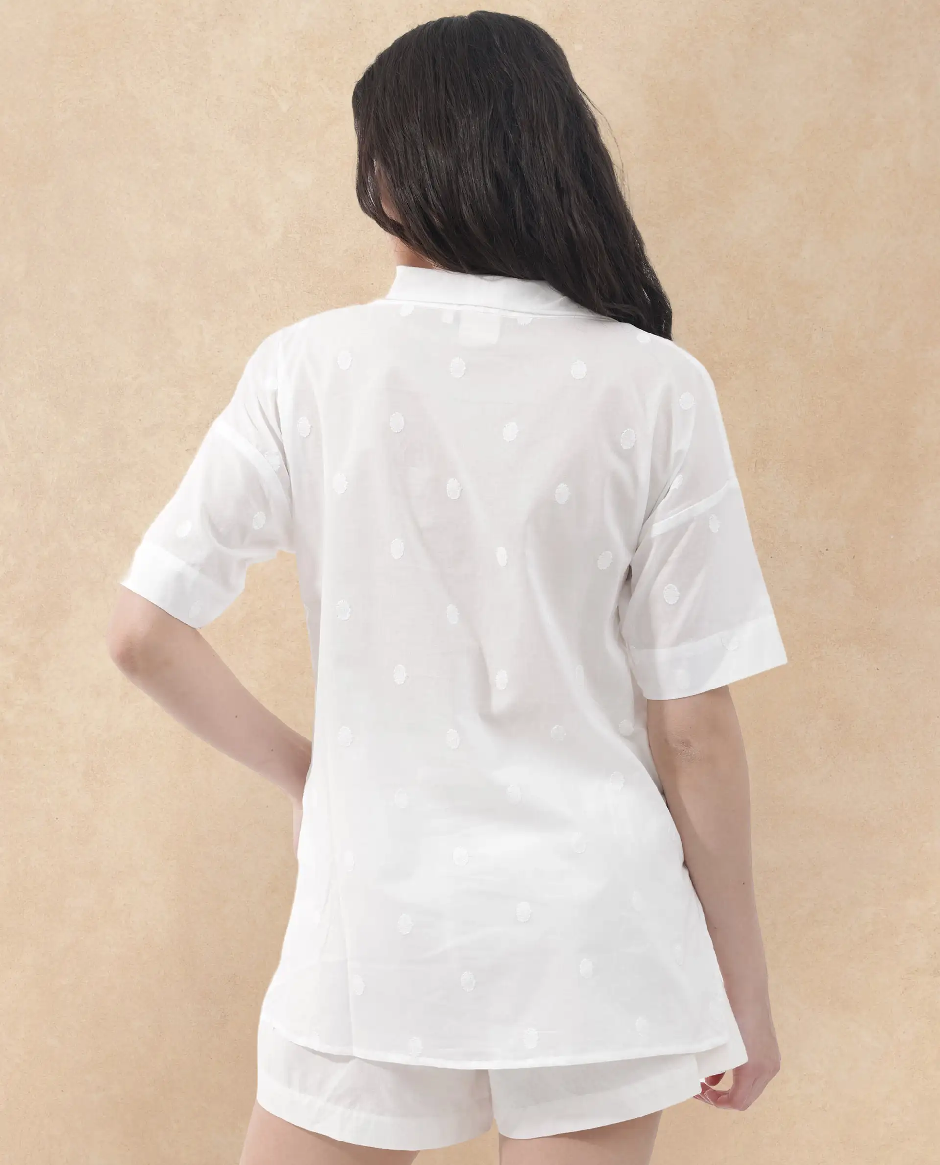Rareism Women's Raviolt White Cotton Spread Collar Plain Regular Fit Top - Image 10