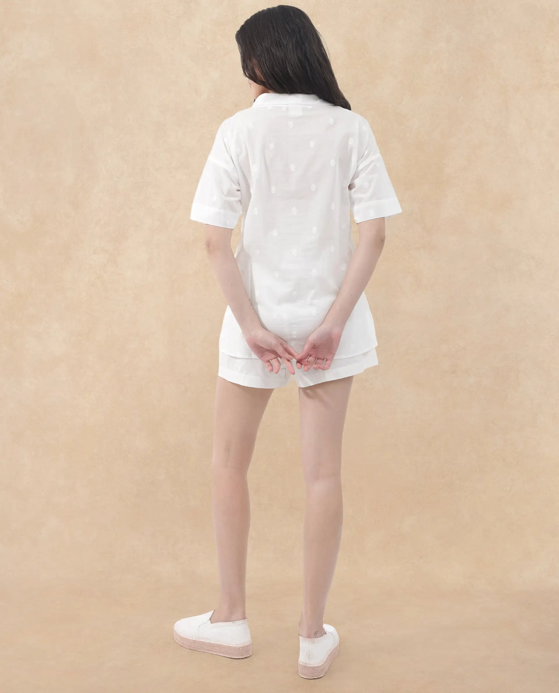 Rareism Women's Raviolt White Cotton Spread Collar Plain Regular Fit Top - Image 11