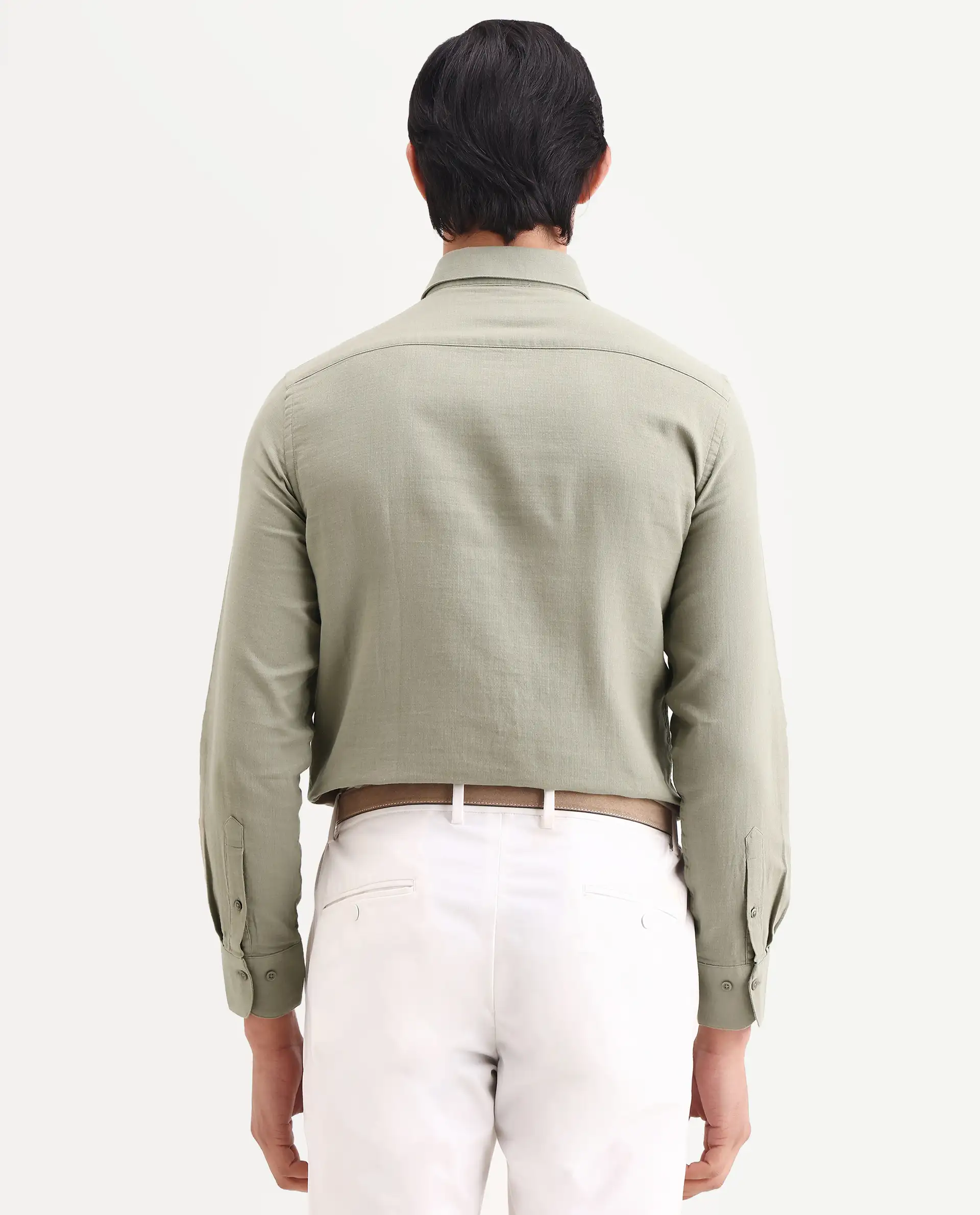 Rare Rabbit Men's Raxo Dusky Green Cotton Fabric Full Sleeve Regular Fit Shirt - Image 7