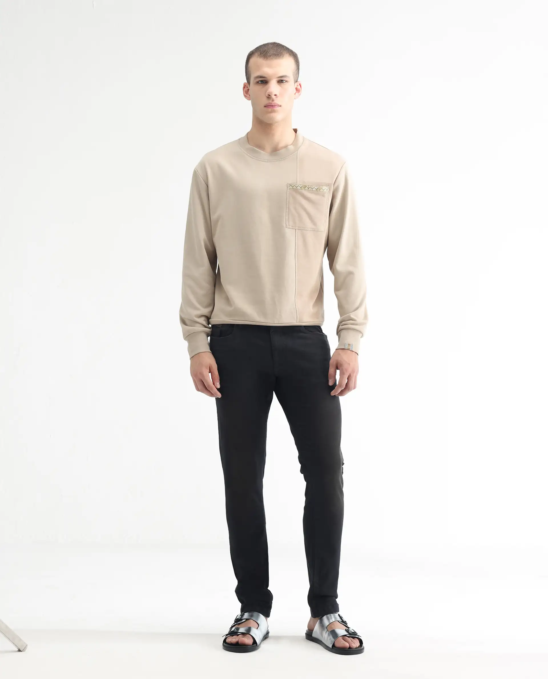 Rare Rabbit Men's Ray Black Cotton Plain Hawk Slim Fit Jeans - Image 4