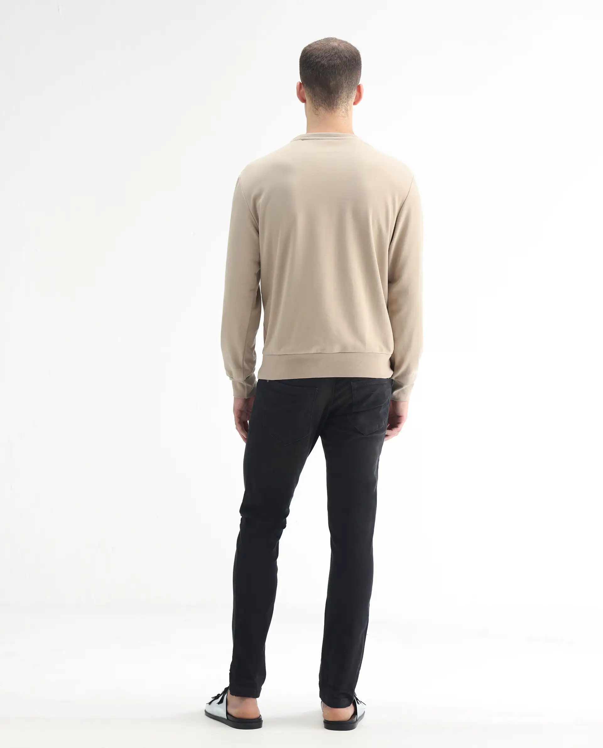 Rare Rabbit Men's Ray Black Cotton Plain Hawk Slim Fit Jeans - Image 9