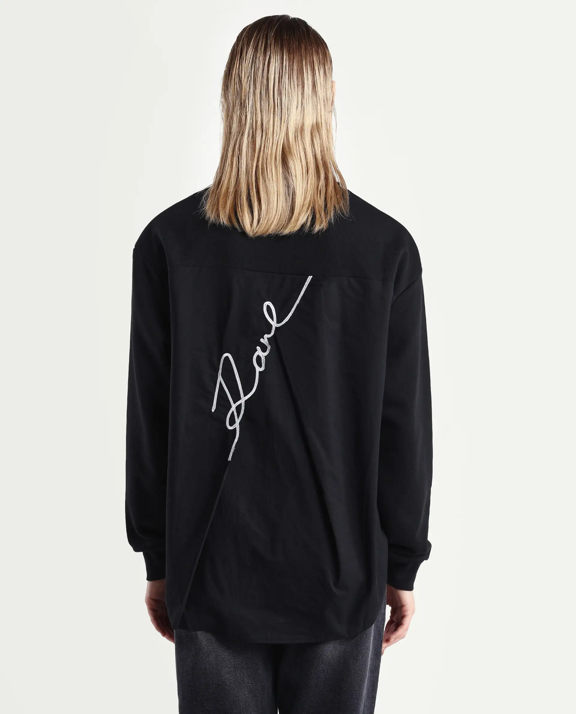 Rareism Women's Raze Black Cotton Blend Crew Neck Relaxed Fit Printed Sweatshirt - Image 8