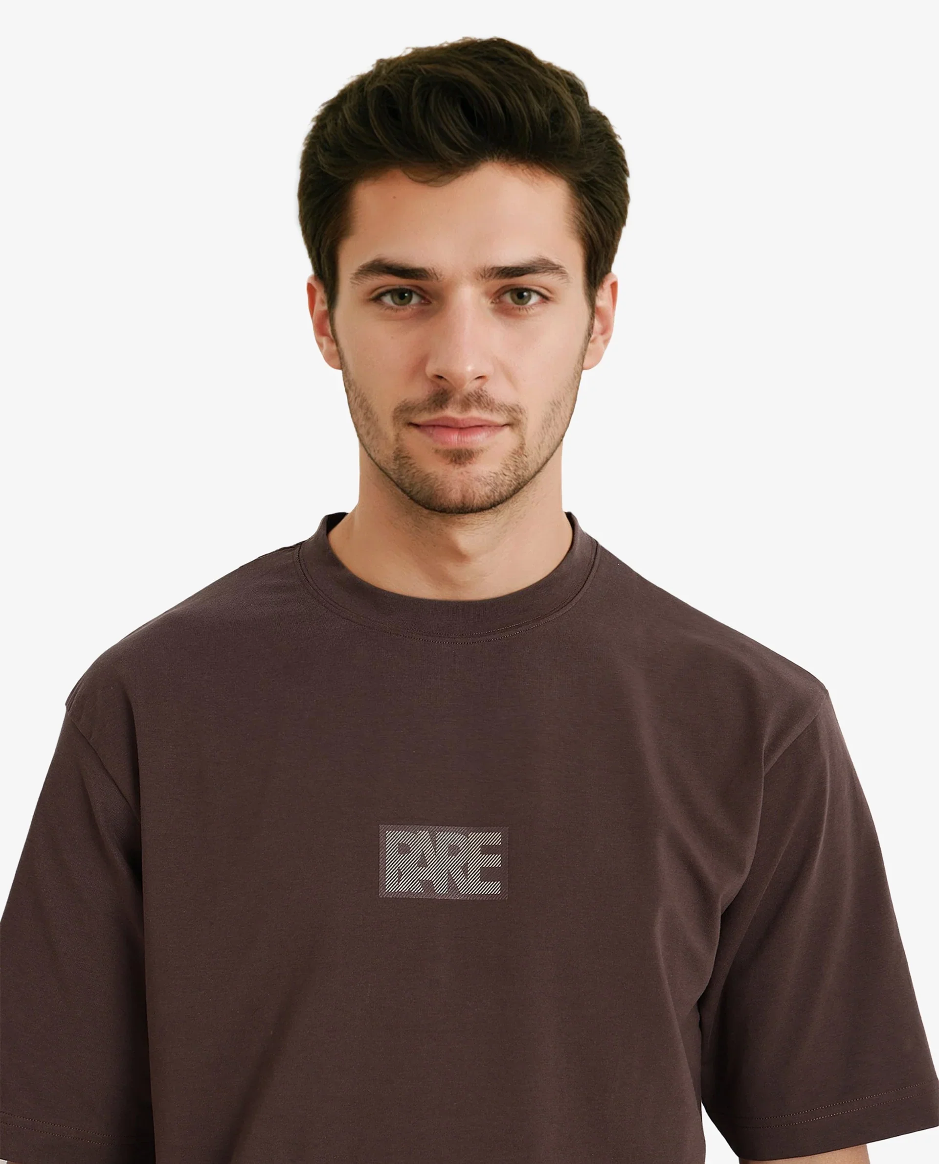 Rare Rabbit Men's Reborn-T Brown Cotton Graphic Print Oversized Fit Half Sleeve Crew Neck T-Shirt - Image 2