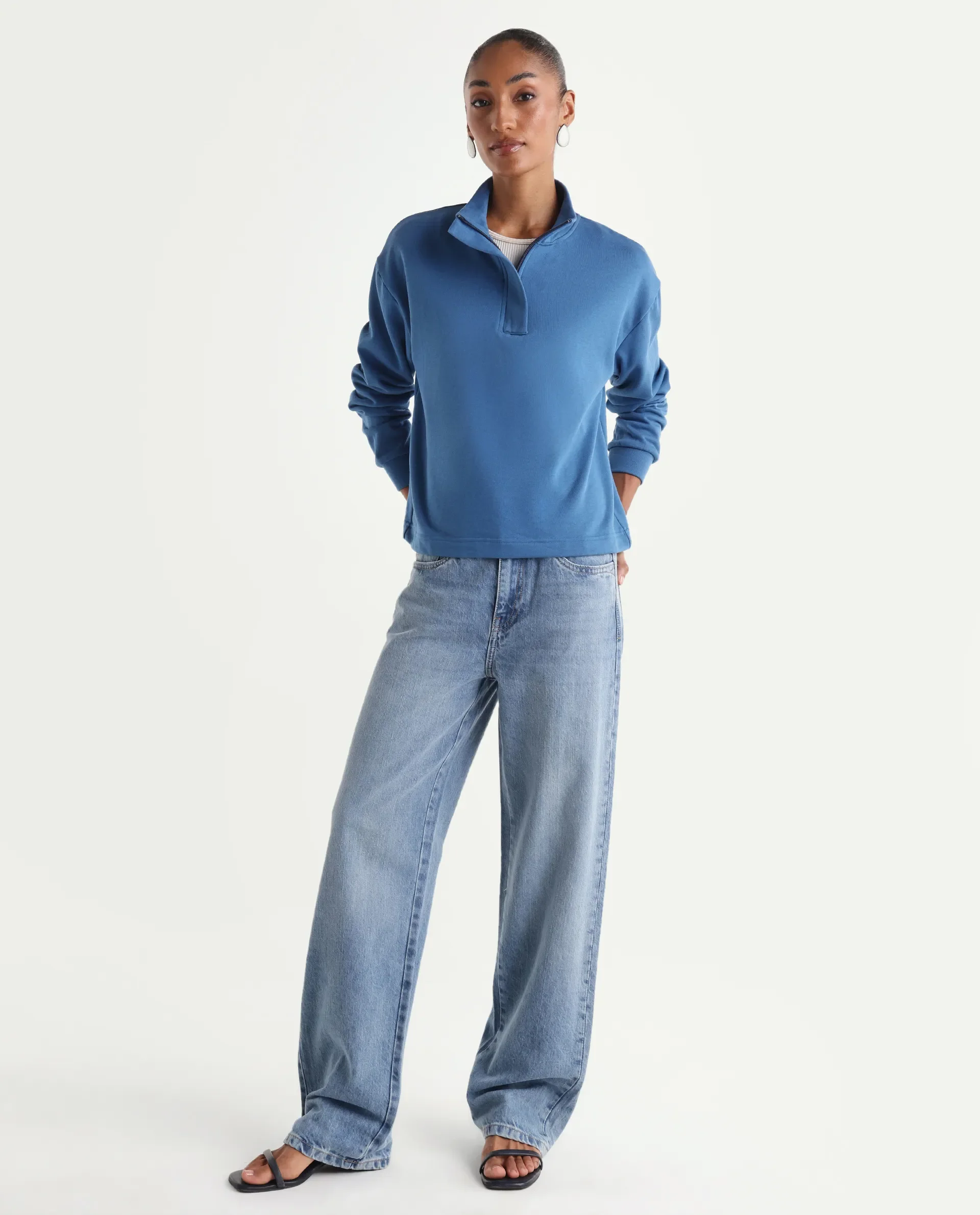 Rareism Women's Regara Light Blue Cotton Regular Fit Plain Jeans - Image 4