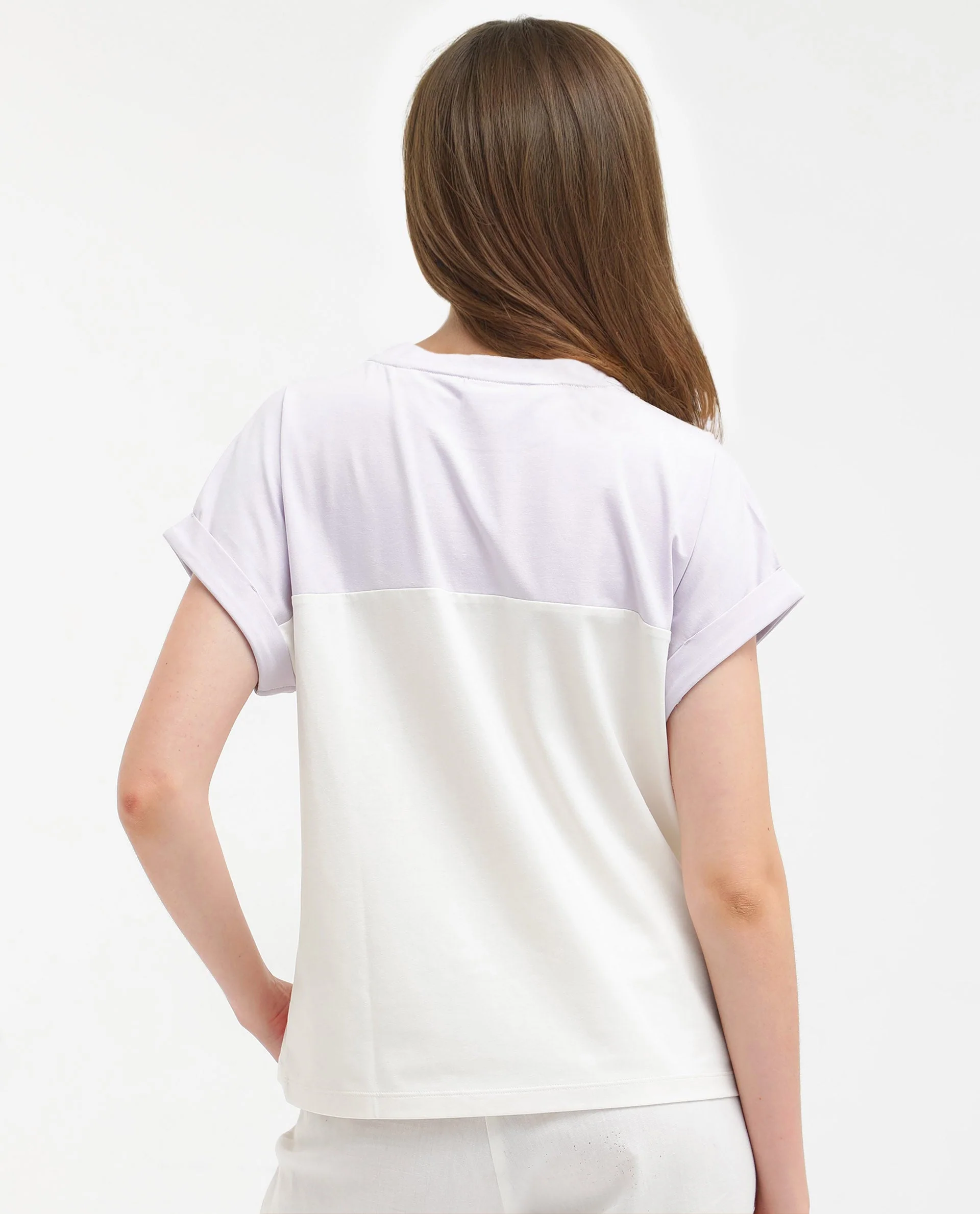Rareism Women's Regardo Off White Cotton Blend Crew Neck Graphic Print Extended Sleeves Boxy Fit T-Shirt - Image 10