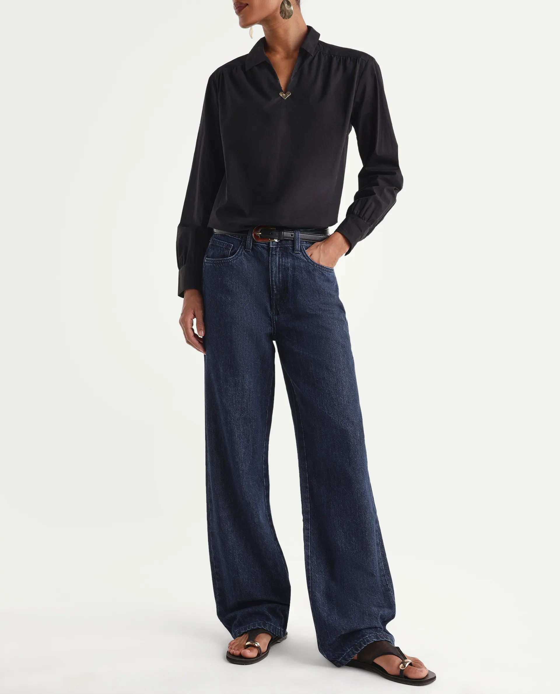 Rareism Women's Reglin Dark Blue Cotton Regular Fit Plain Jeans - Image 2