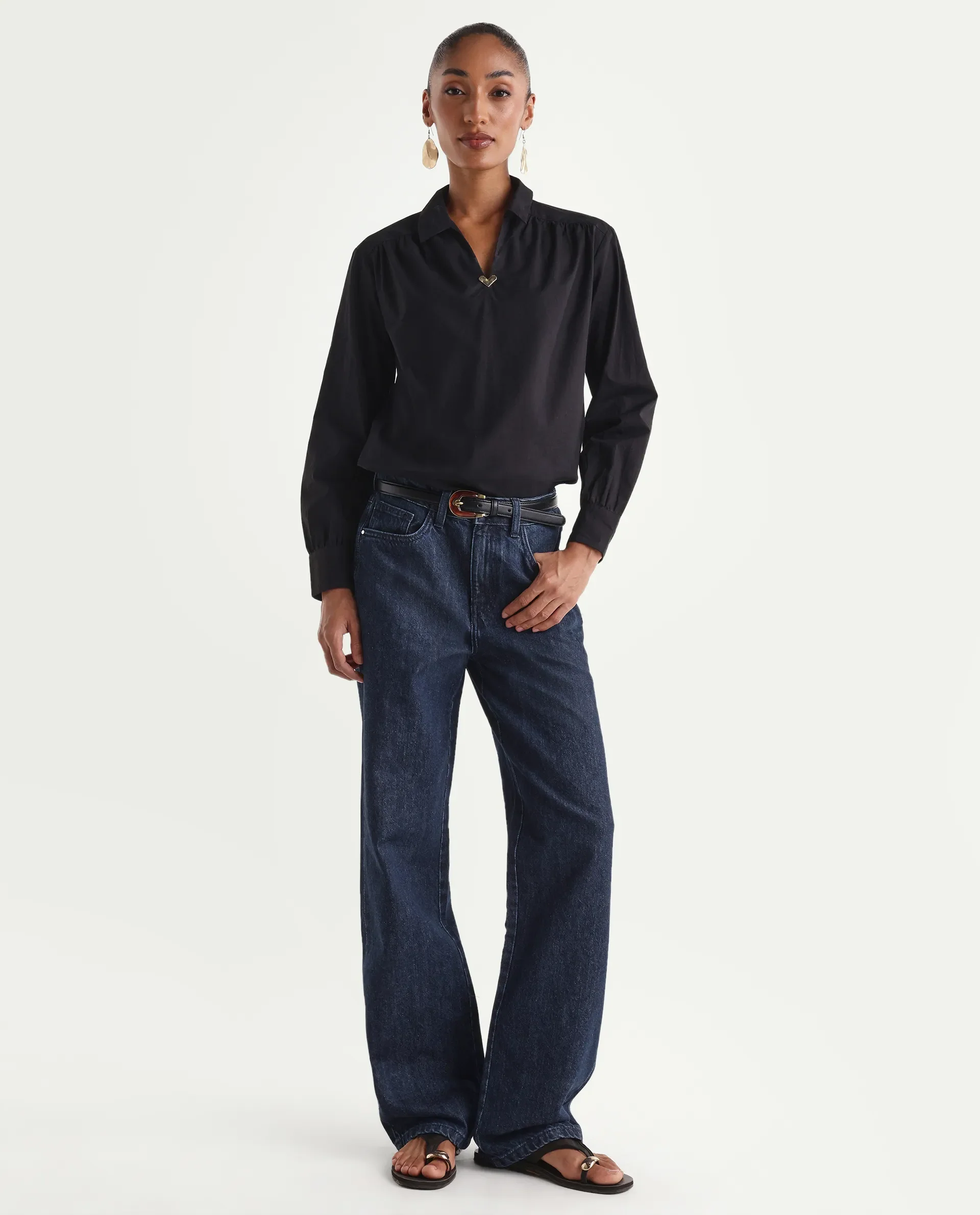 Rareism Women's Reglin Dark Blue Cotton Regular Fit Plain Jeans - Image 4