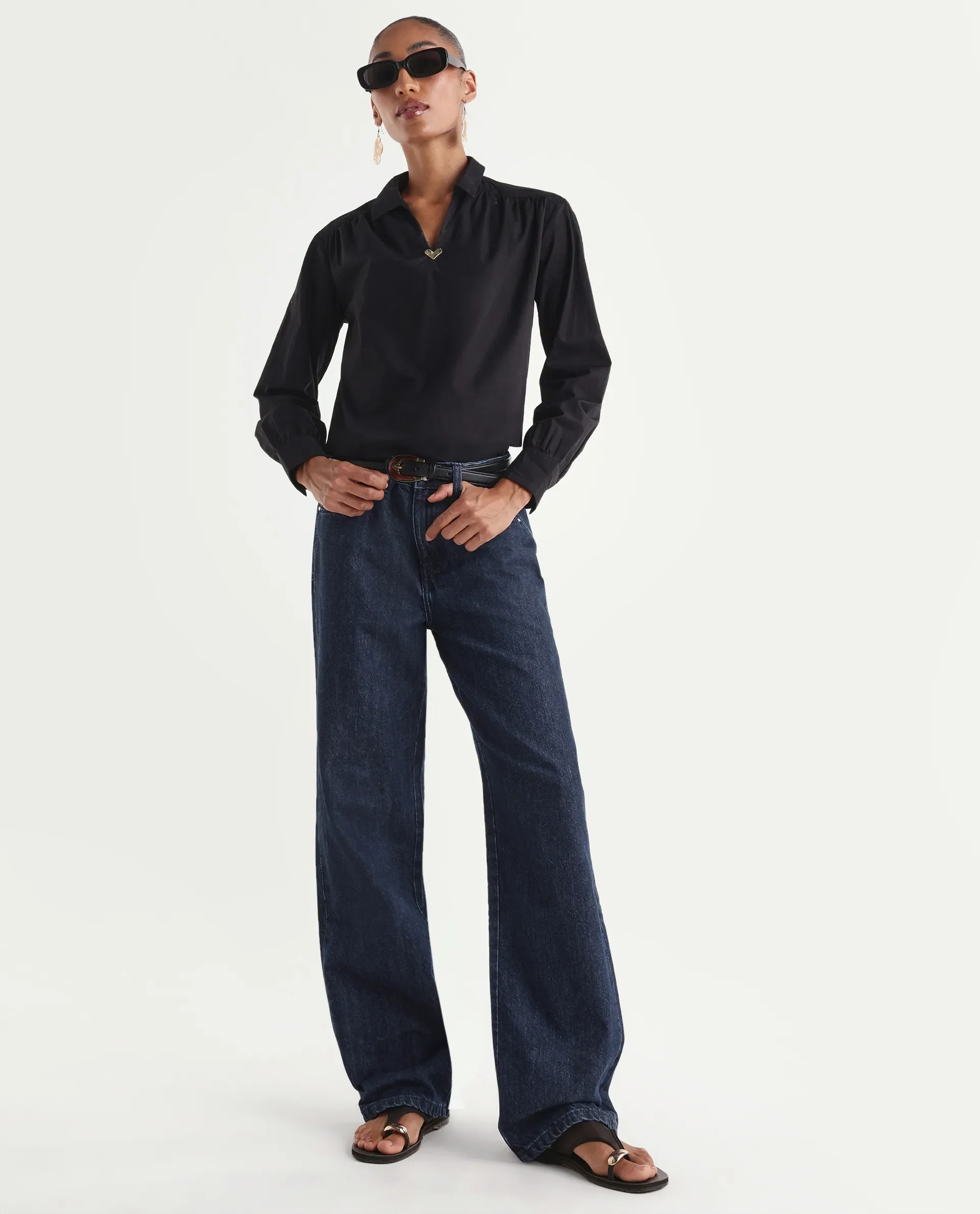 Rareism Women's Reglin Dark Blue Cotton Regular Fit Plain Jeans - Image 6