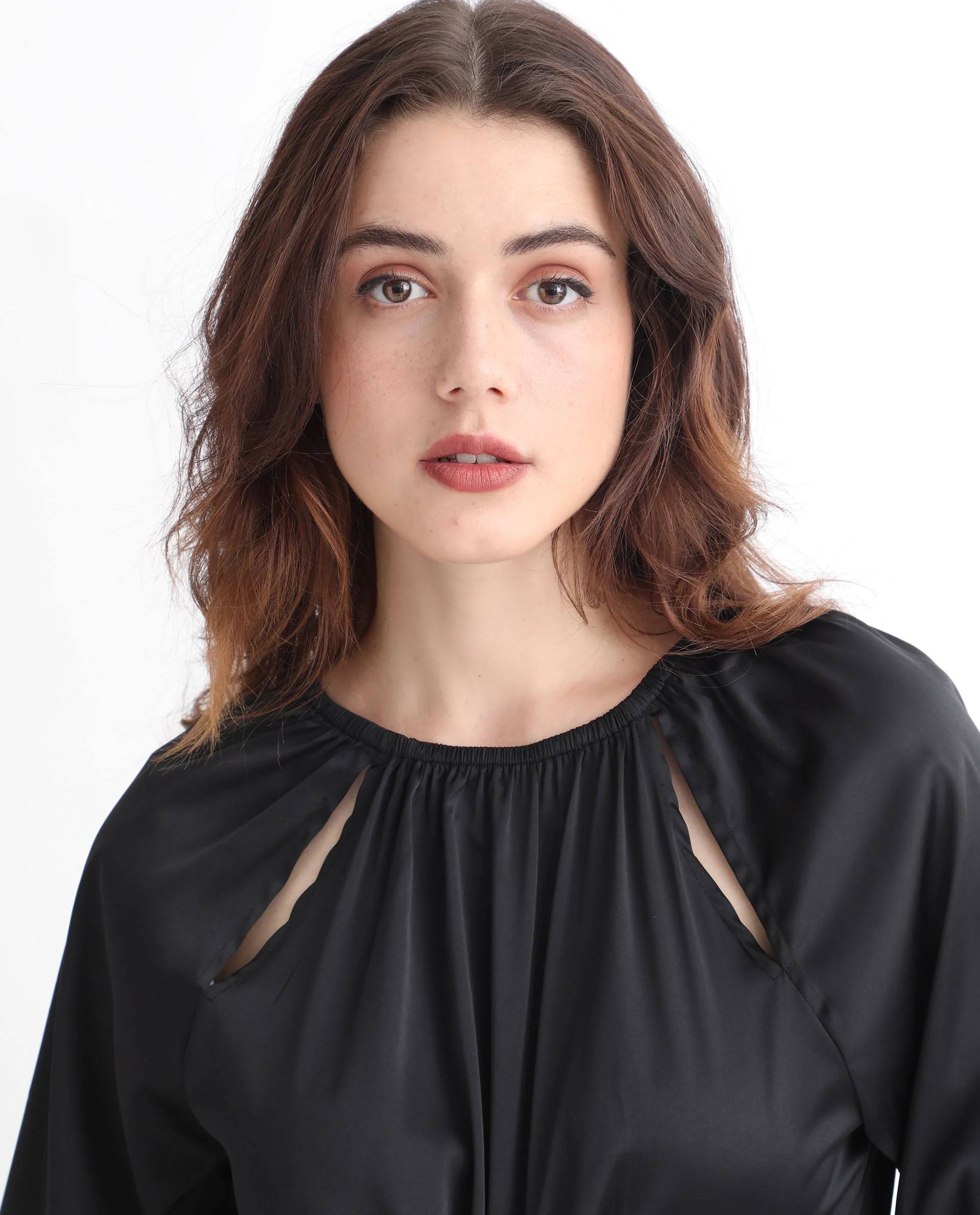Rareism Women's Reila Black Polyester Boat Neck Plain Relaxed Fit Top - Image 6