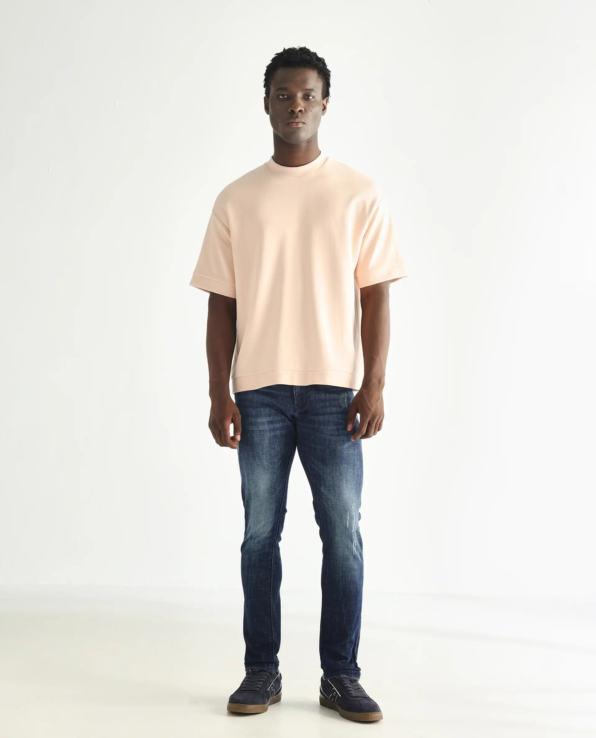 Rare Rabbit Men's Reims Light Blue Cotton Plain Hawk Slim Fit Jeans - Image 3