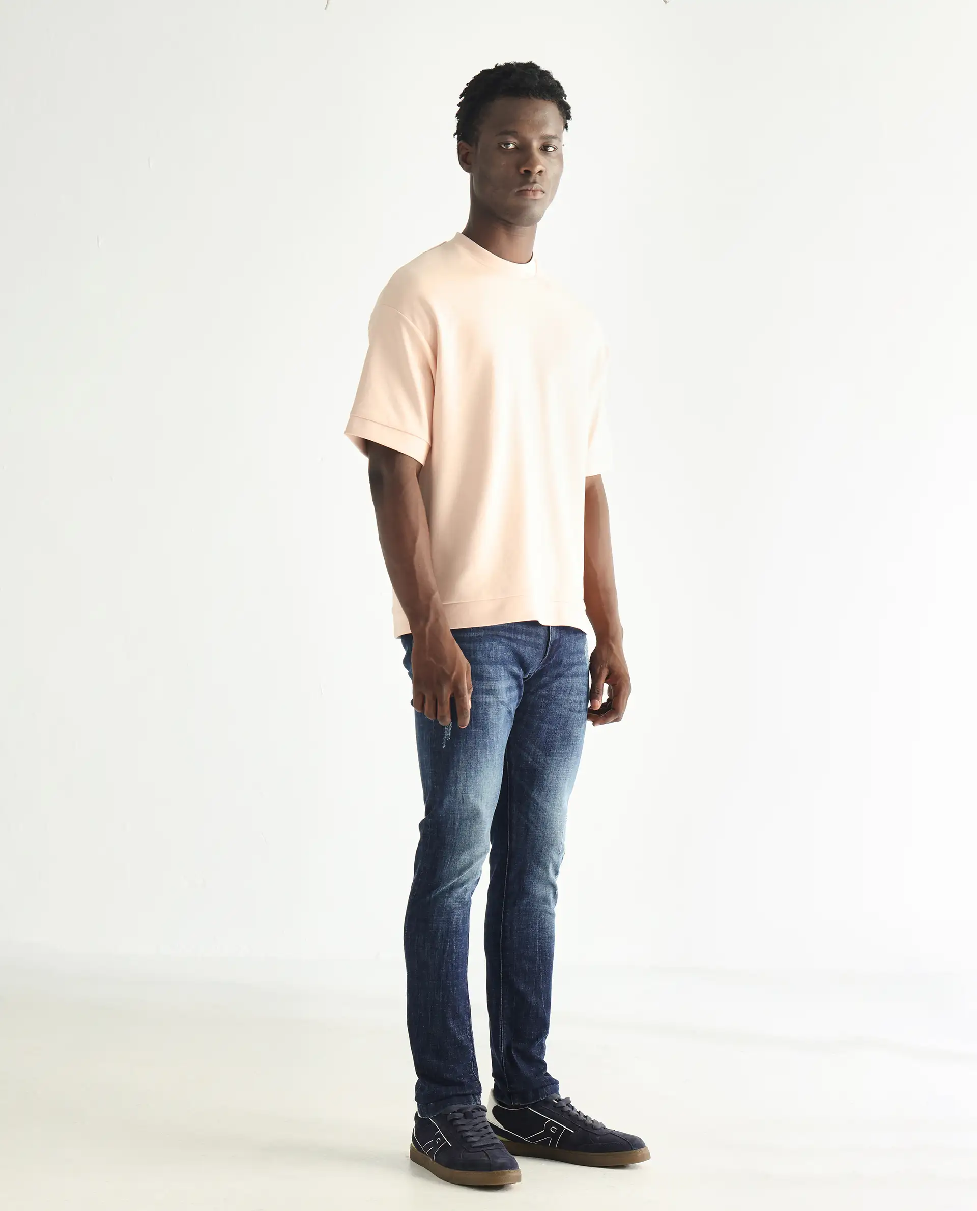 Rare Rabbit Men's Reims Light Blue Cotton Plain Hawk Slim Fit Jeans - Image 5