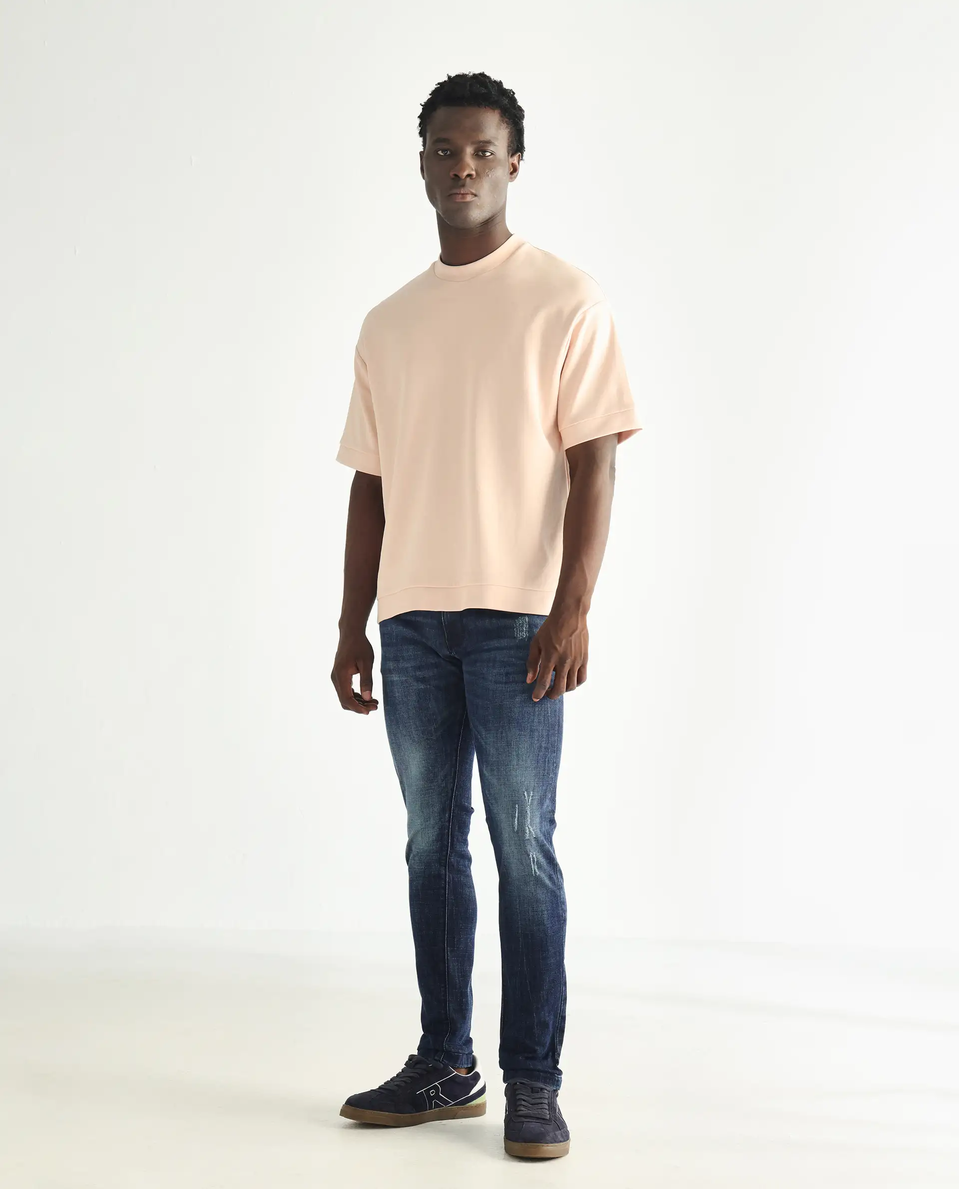 Rare Rabbit Men's Reims Light Blue Cotton Plain Hawk Slim Fit Jeans - Image 6