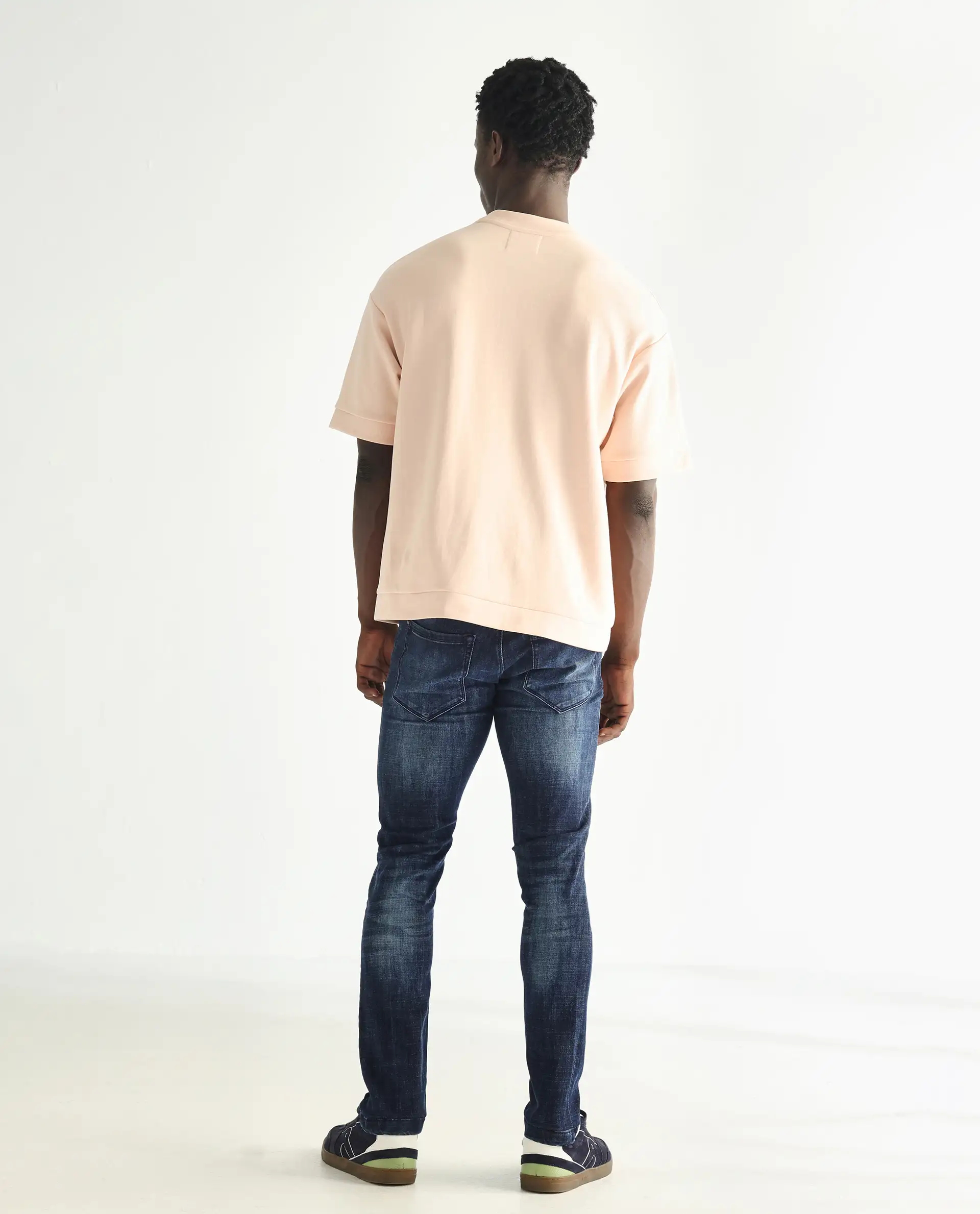 Rare Rabbit Men's Reims Light Blue Cotton Plain Hawk Slim Fit Jeans - Image 9