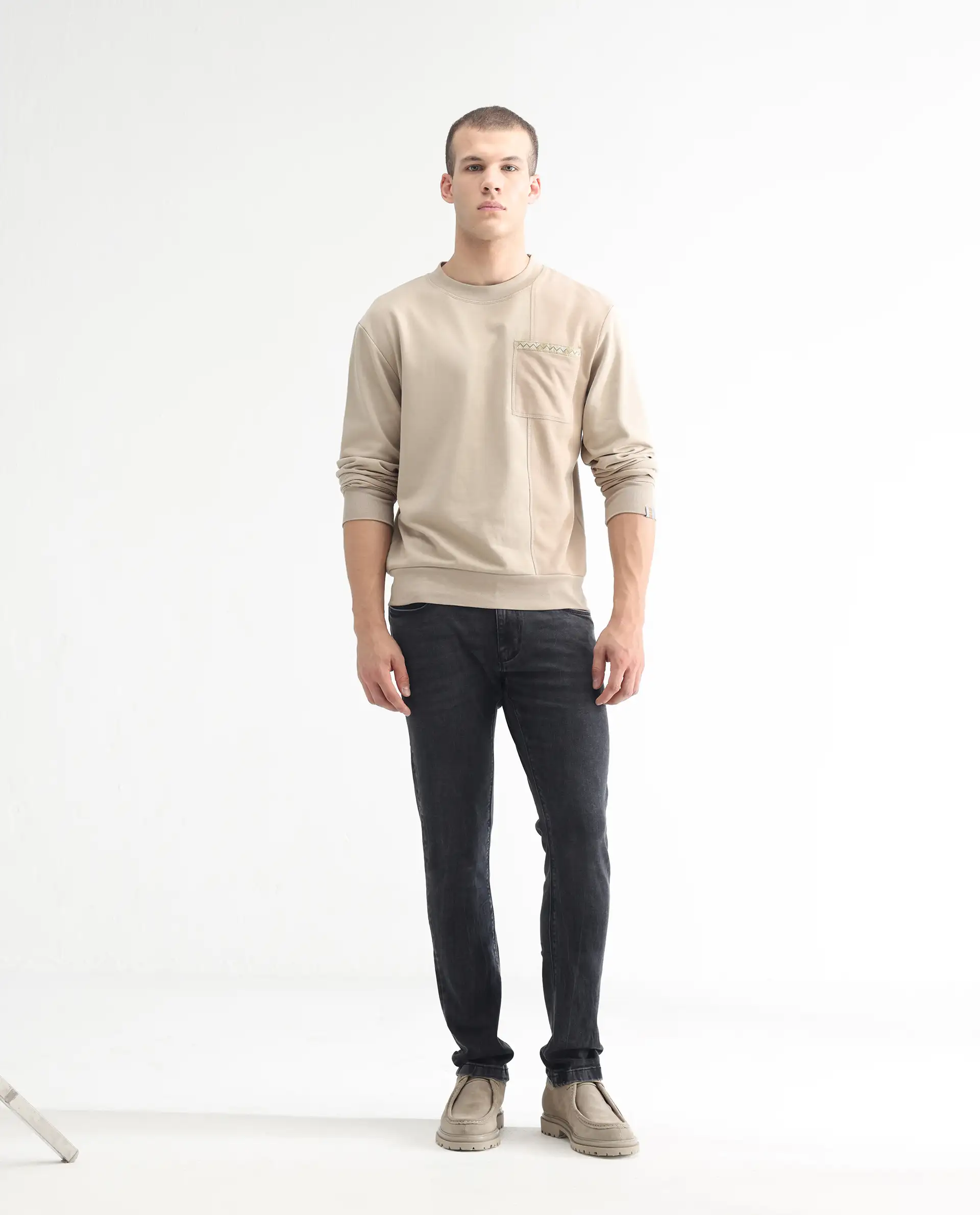Rare Rabbit Men's Reney Black Cotton Plain Hawk Slim Fit Jeans - Image 4